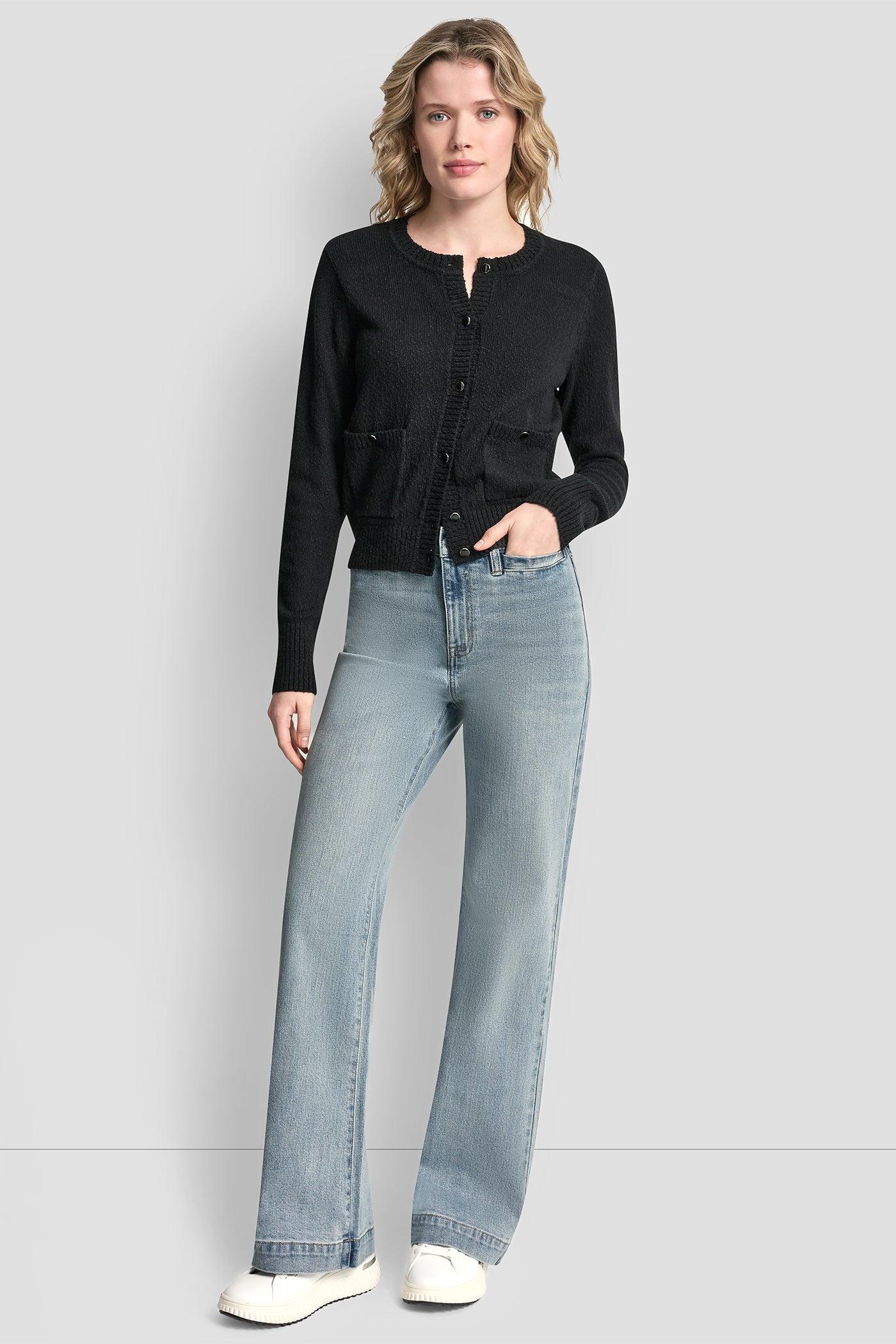 CREW NECK CARDIGAN WITH PATCH POCKETS Product Image