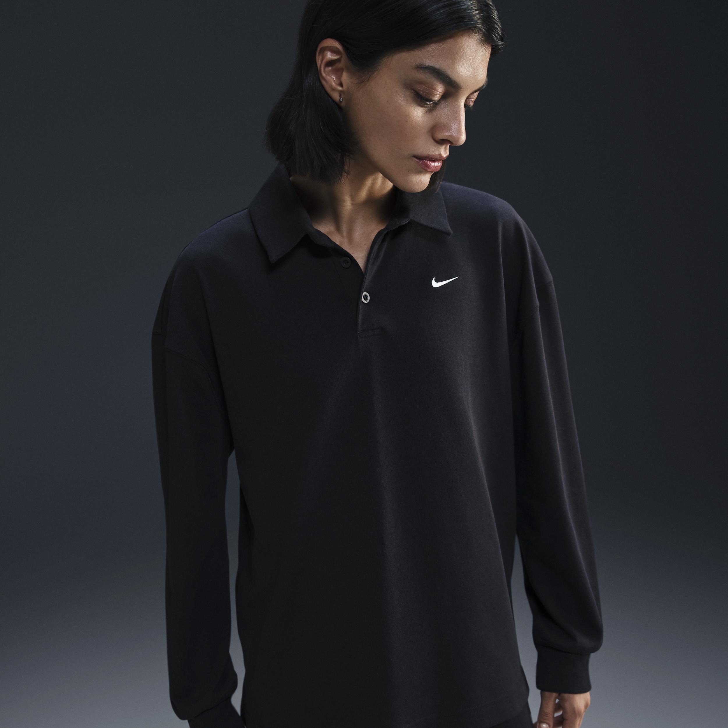Nike Womens Nike NSW Essential Oversize Long Sleeve Polo - Womens Product Image