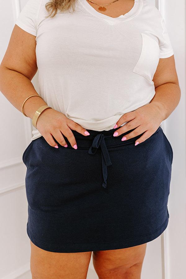 Running Errands High Waist Skort in Navy Curves Product Image