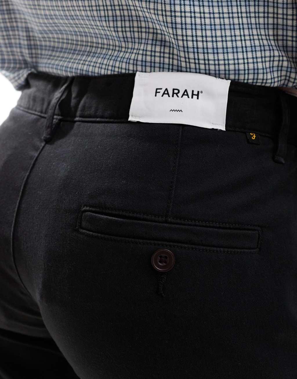 Farah Elm slim fit chino pants in black Product Image