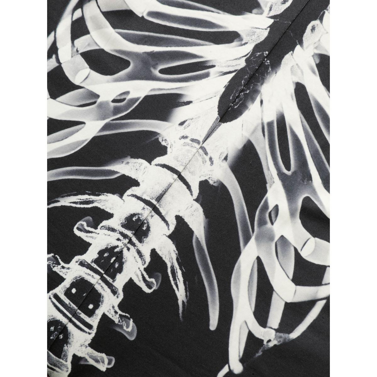 Plus Size Black Skeleton Printed Off-Sleeves Jumpsuit Women Playful Sleeveless U-neck Casual Loose Jumpsuits BloomChic 30/6X Product Image