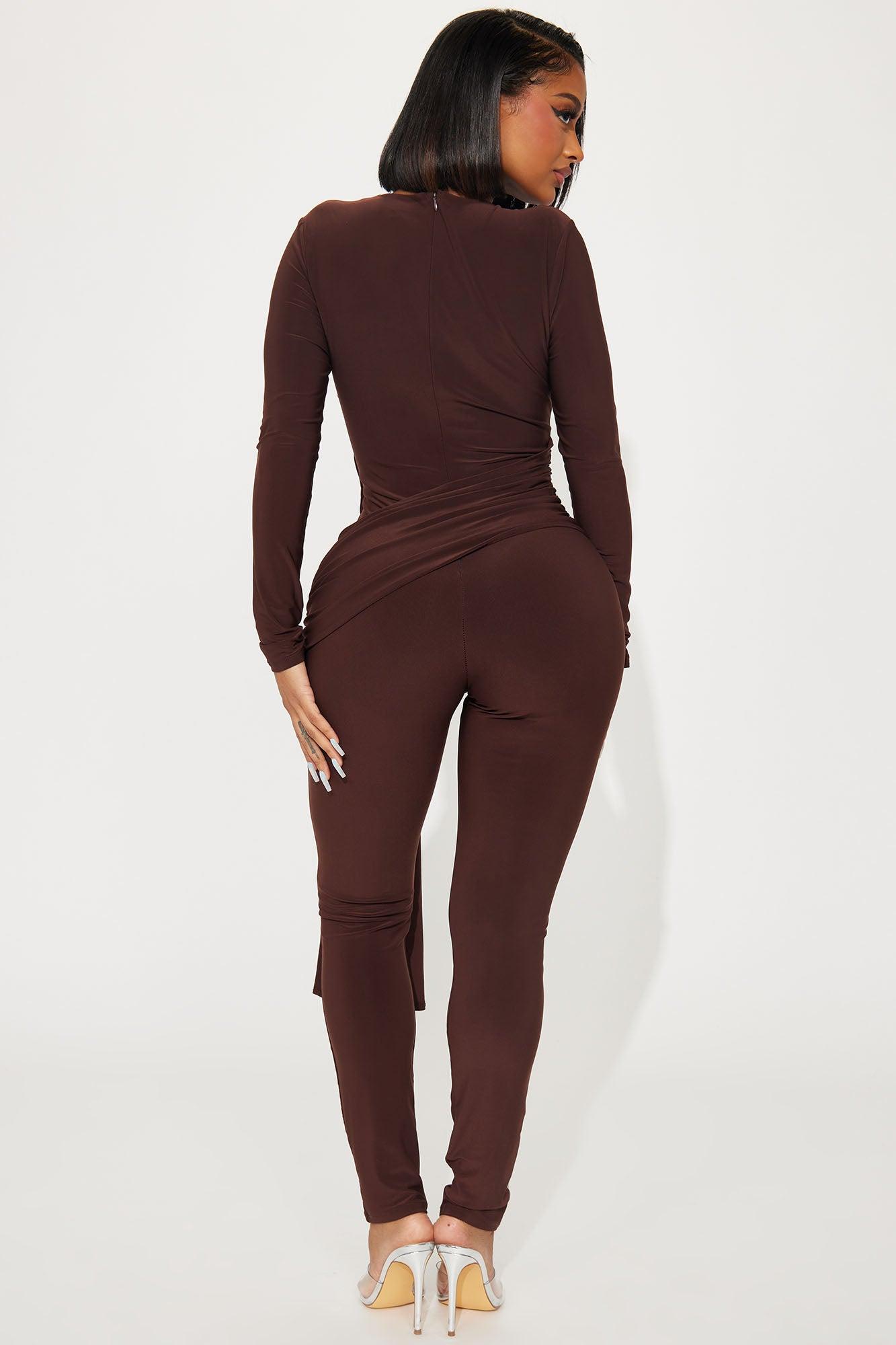 Wrapped Around You Jumpsuit - Chocolate Product Image