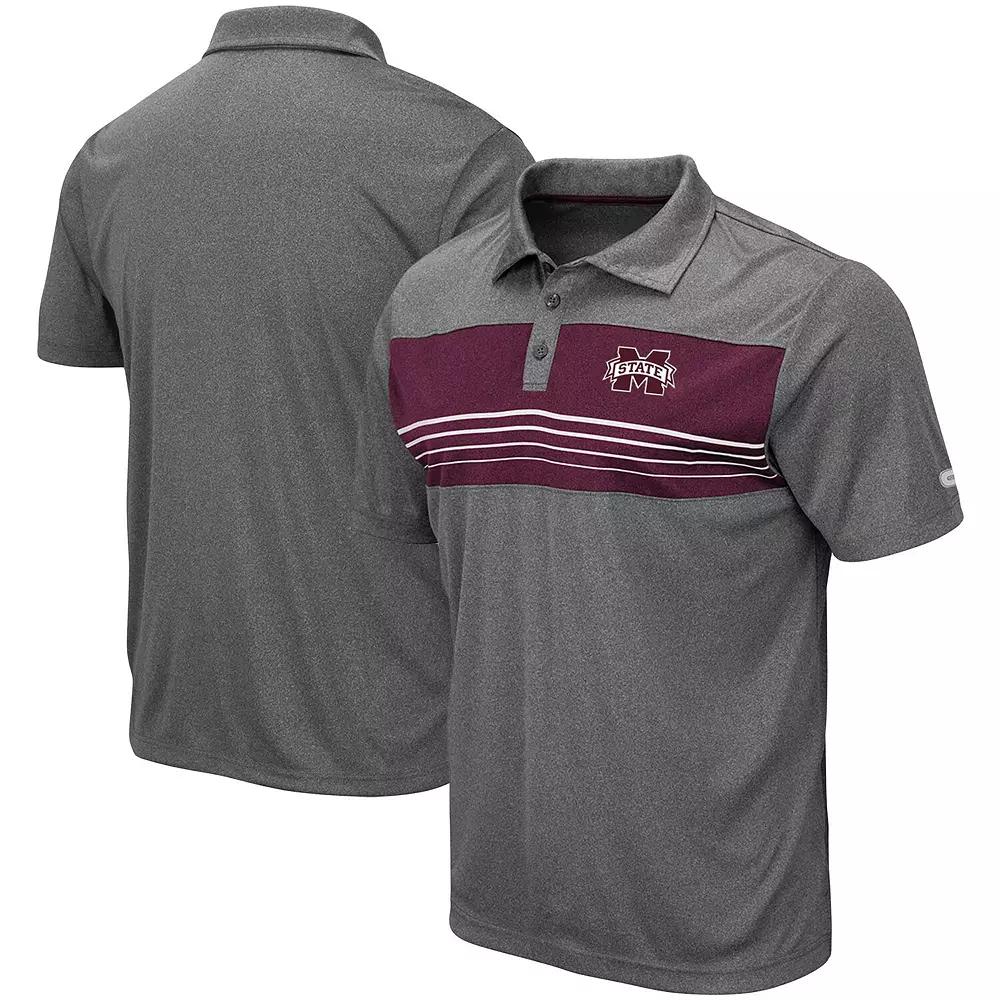 Men's Colosseum Heathered Charcoal Mississippi State Bulldogs Smithers Polo, Size: Medium, Mst Charco Product Image