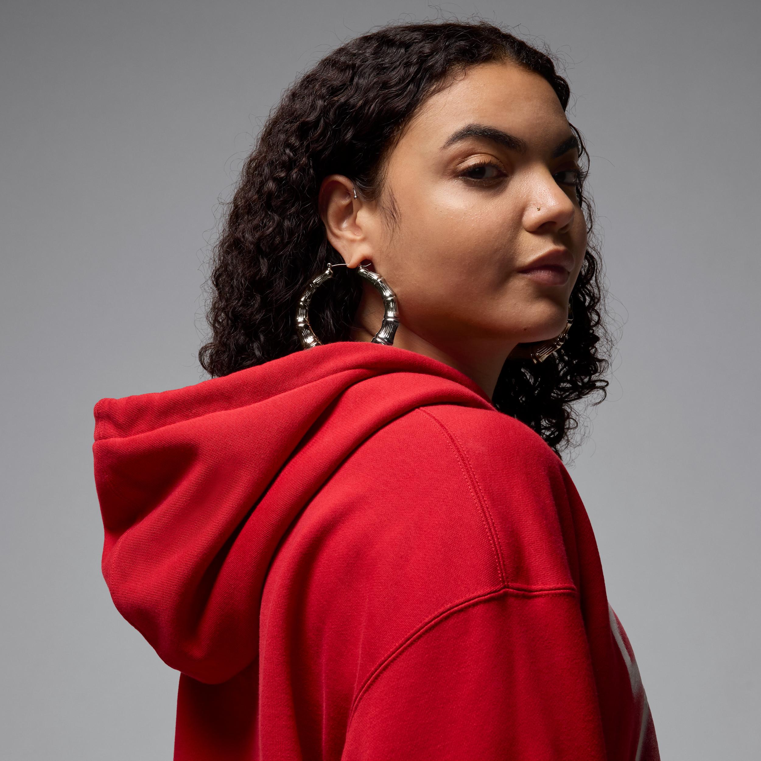 Women's Jordan Flight Fleece Cropped Satin-Lined Hoodie Product Image