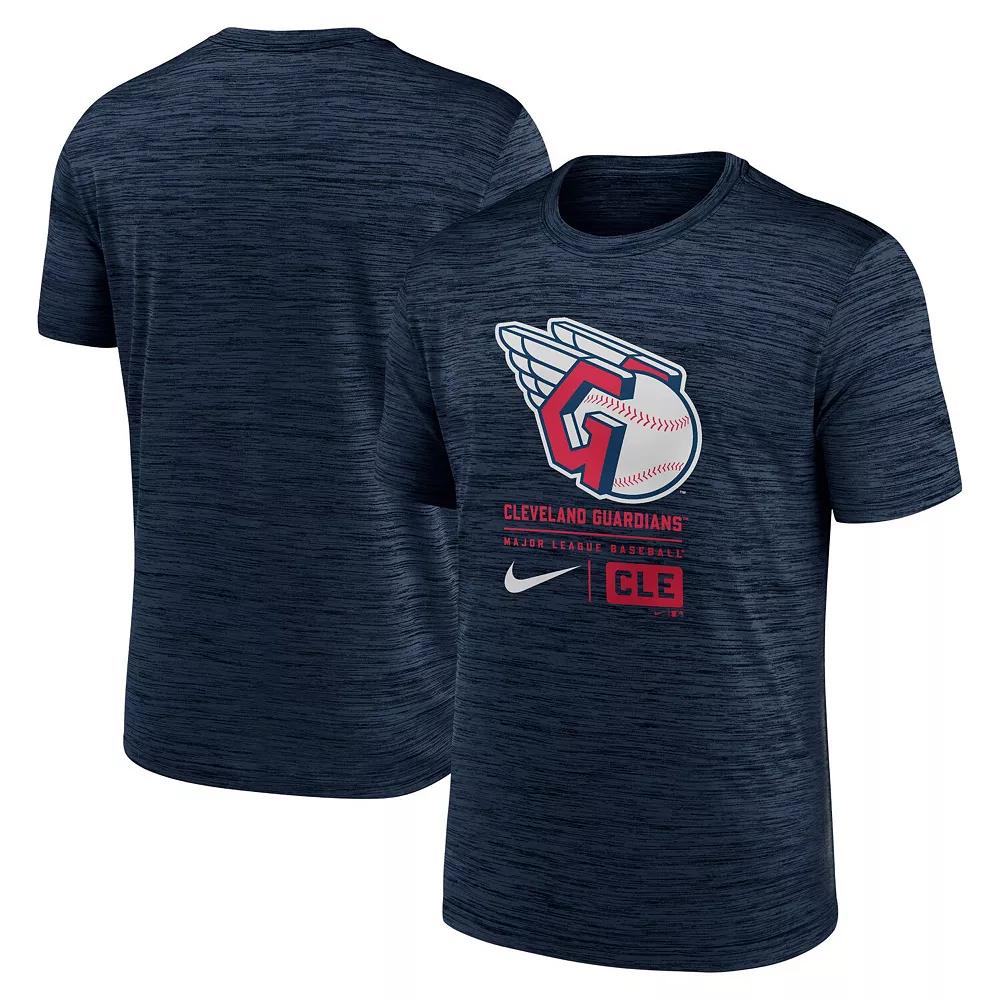 Men's Nike Navy Cleveland Guardians Large Logo Velocity T-Shirt,  Product Image