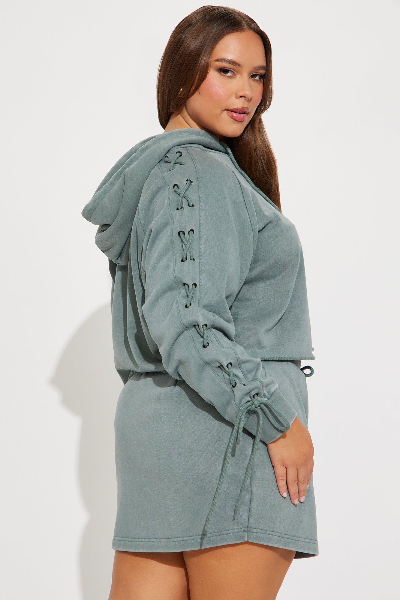 Mia French Terry Mini Skirt Set - Sage Product Image