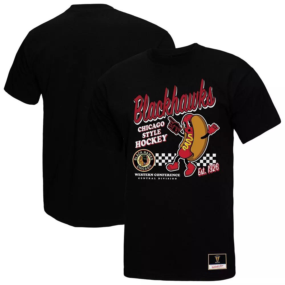 Men's Mitchell & Ness Black Chicago Blackhawks Local Food T-Shirt, Size: Large Product Image