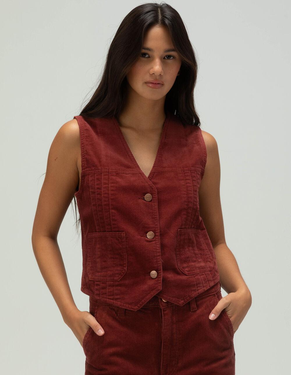WRANGLER Femme Womens Corduroy Vest - RUST Product Image
