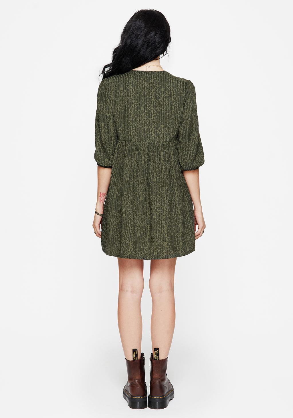 Francesca Dragon Printed Button Up Smock Mini Dress Product Image