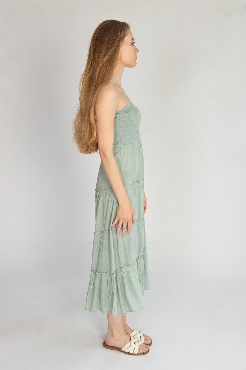 Tube Top Smocked Maxi Dress Product Image