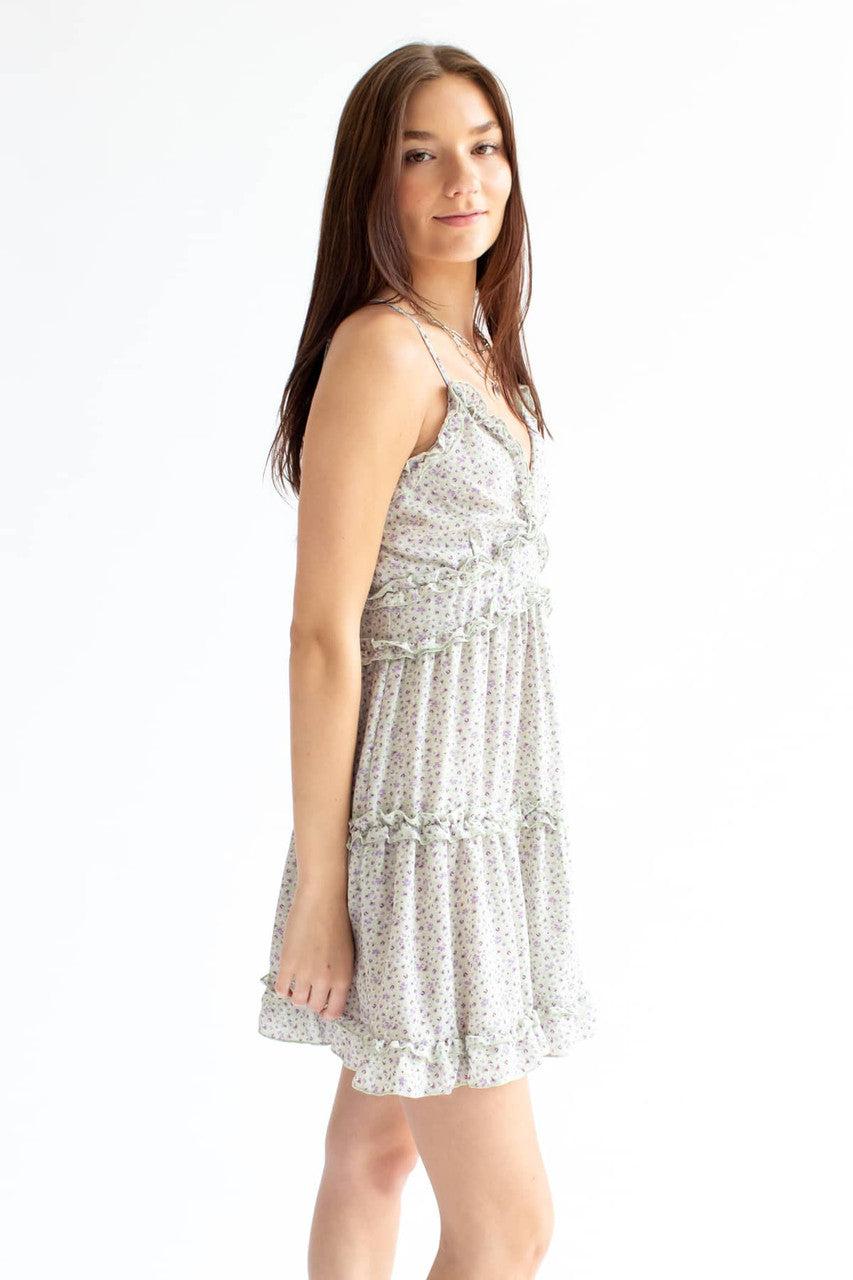 Sage Floral Ruffle Sundress Product Image