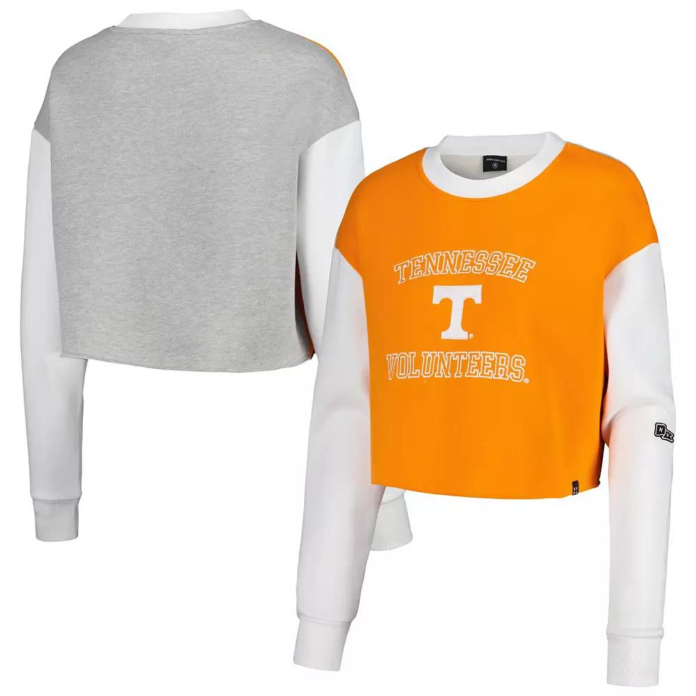 Women's Hype and Vice Tennessee Orange Tennessee Volunteers Colorblock Rookie Crew Pullover Sweatshirt, Size: 2XL Product Image