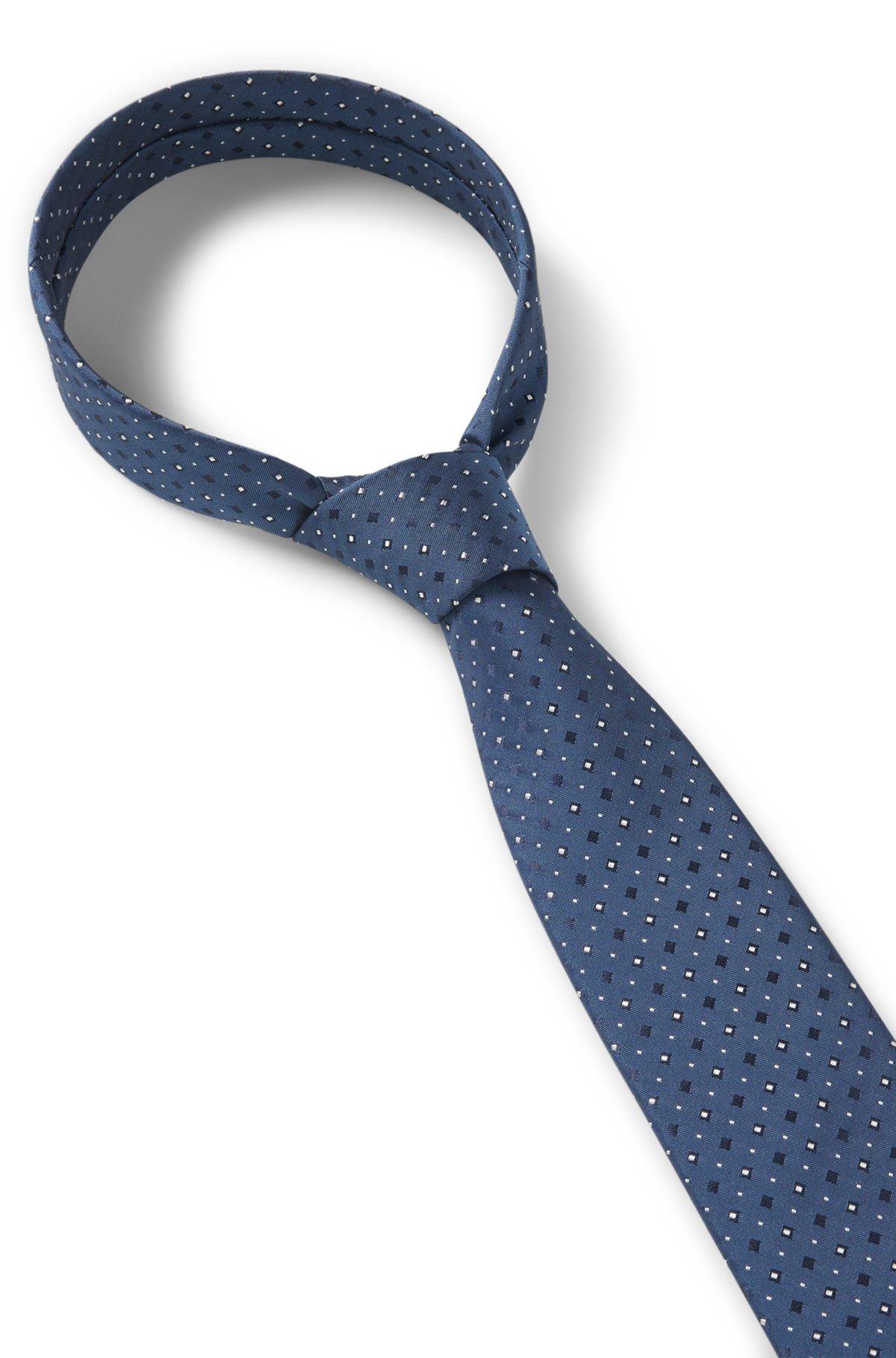 BOSS - Silk-blend tie with jacquard pattern - Light Blue Product Image
