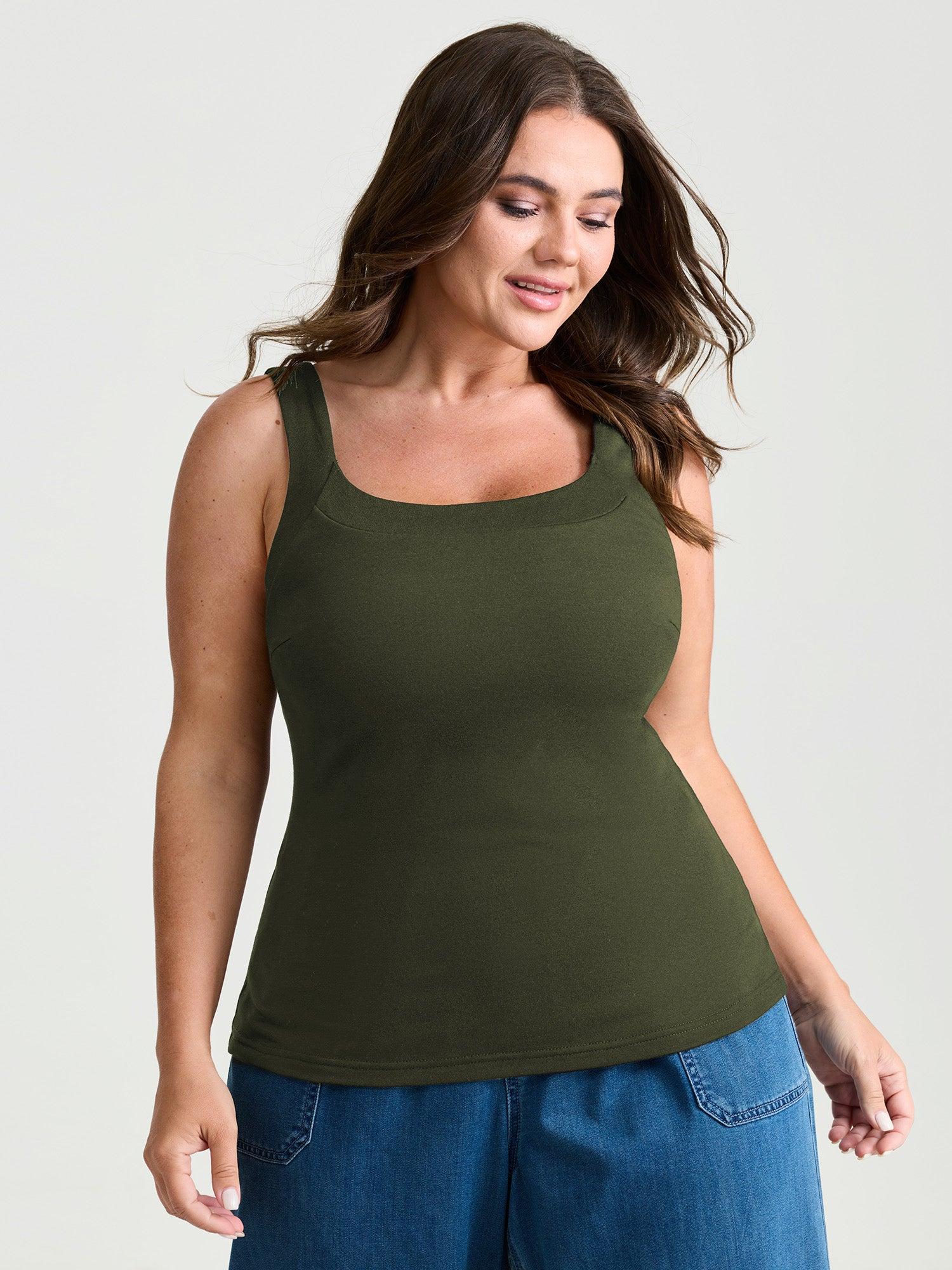 Supersoft Supportive Bra Fitted Plain Tank Top Female Product Image