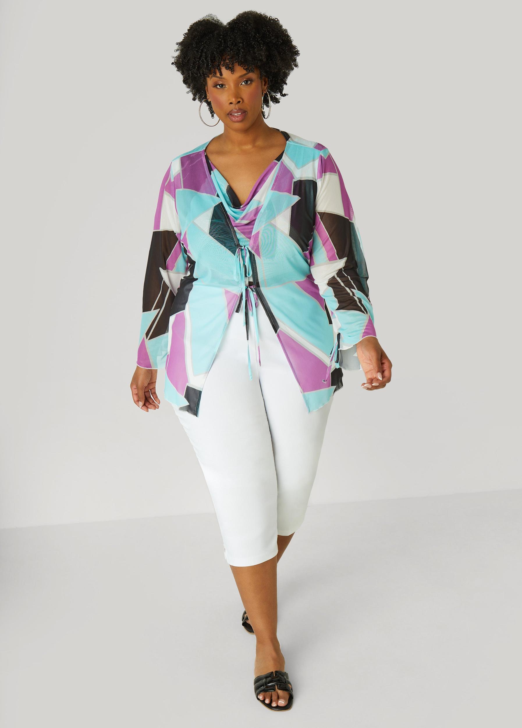 Abstract Cowl Neck Top Product Image