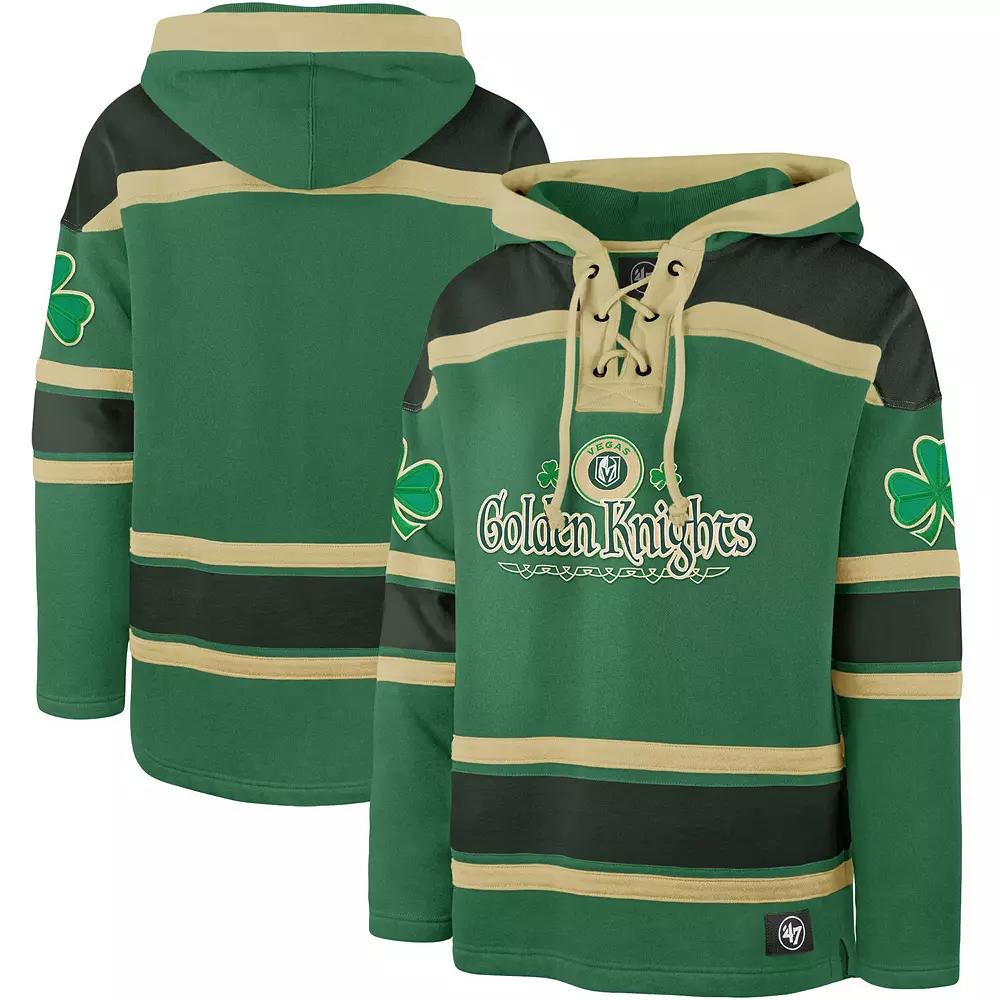 Men's '47 Kelly Green Vegas Golden Knights St. Patrick's Day McLucky Superior Lacer Pullover Hoodie,  Product Image