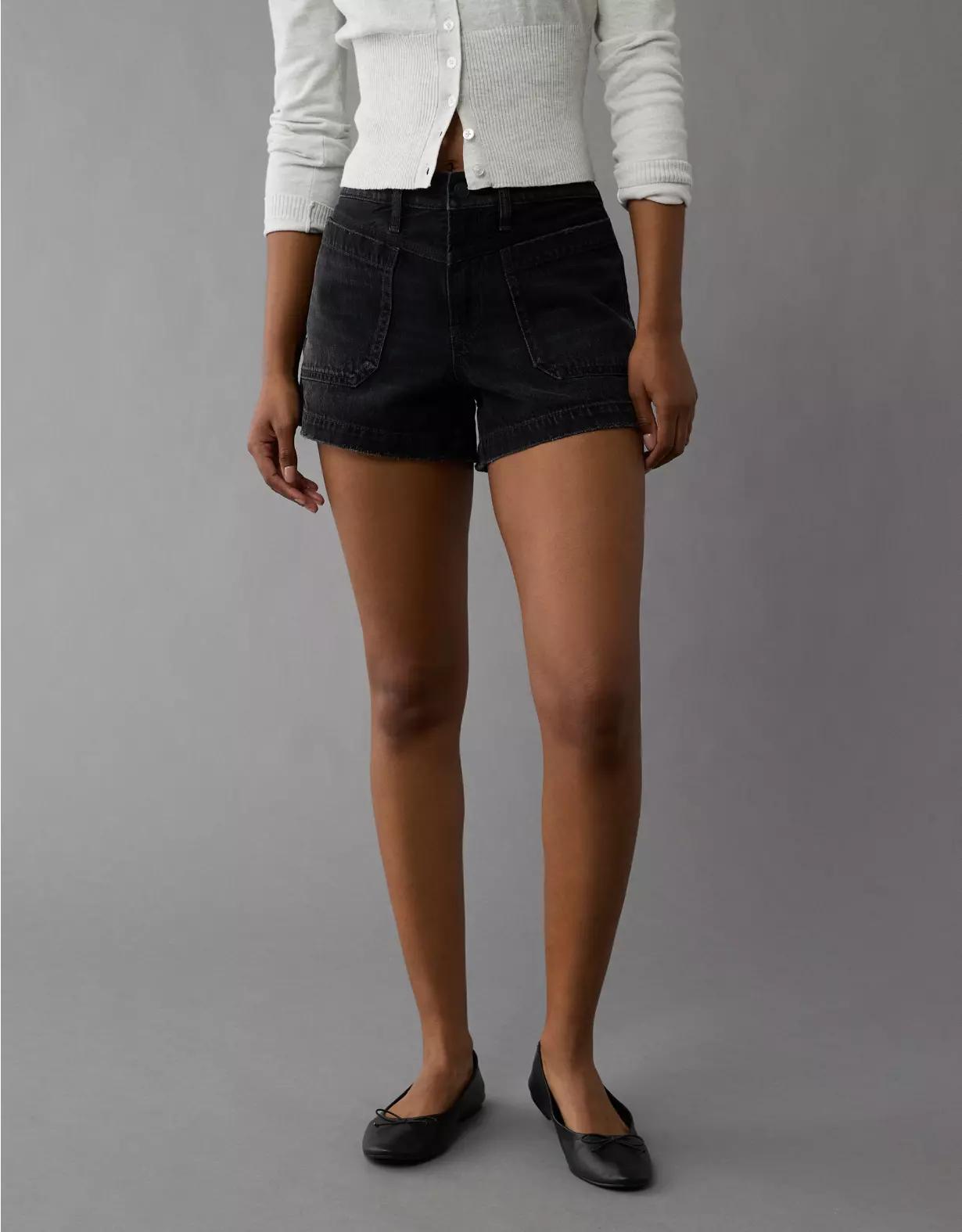 AE Strigid Super High-Waisted Relaxed Denim Short Product Image