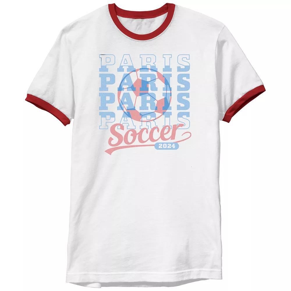 Men's Paris Soccer 2024 Ringer Graphic Tee,  Product Image