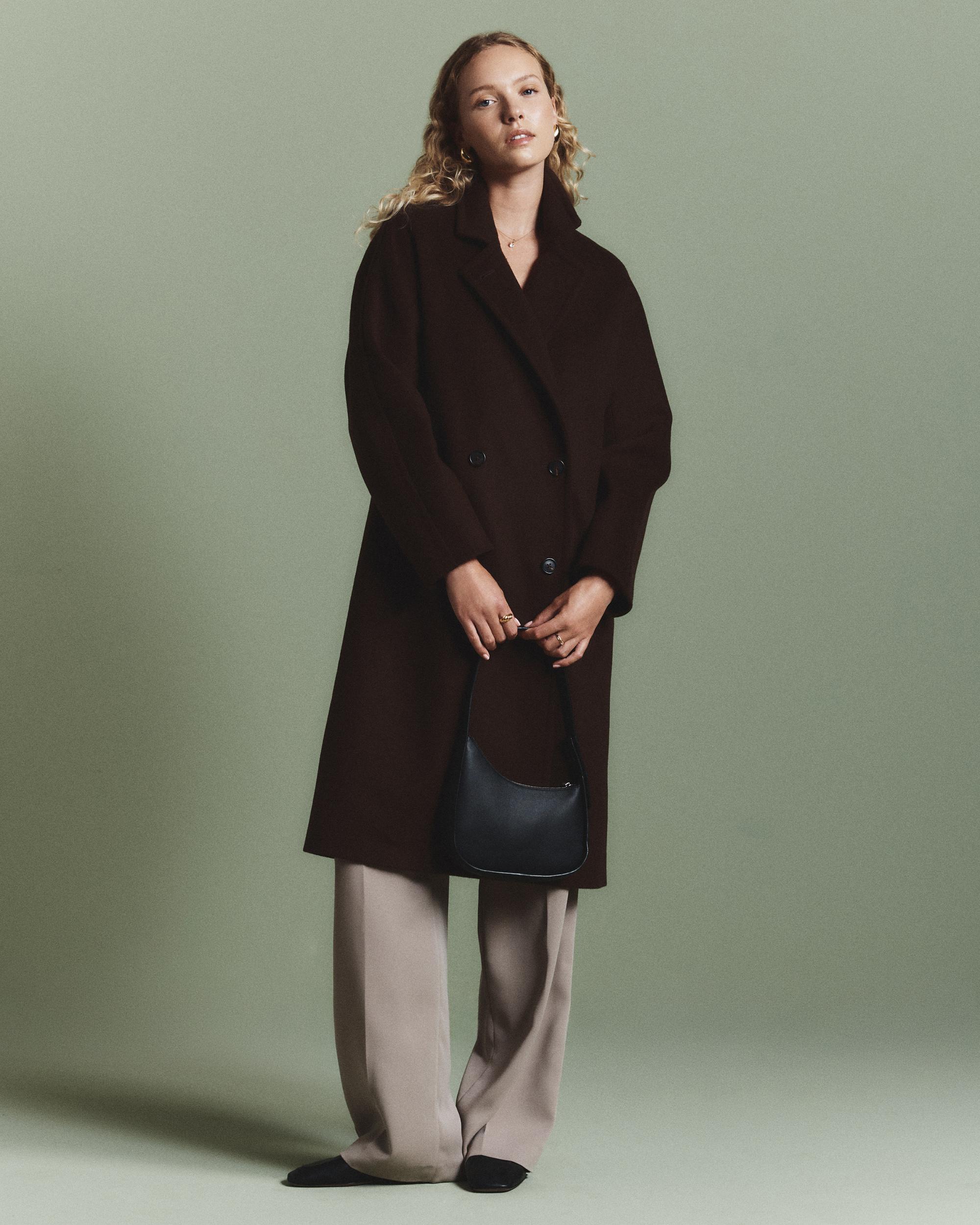 Quince | Women's Italian Wool Double-Breasted Slouch Coat Product Image