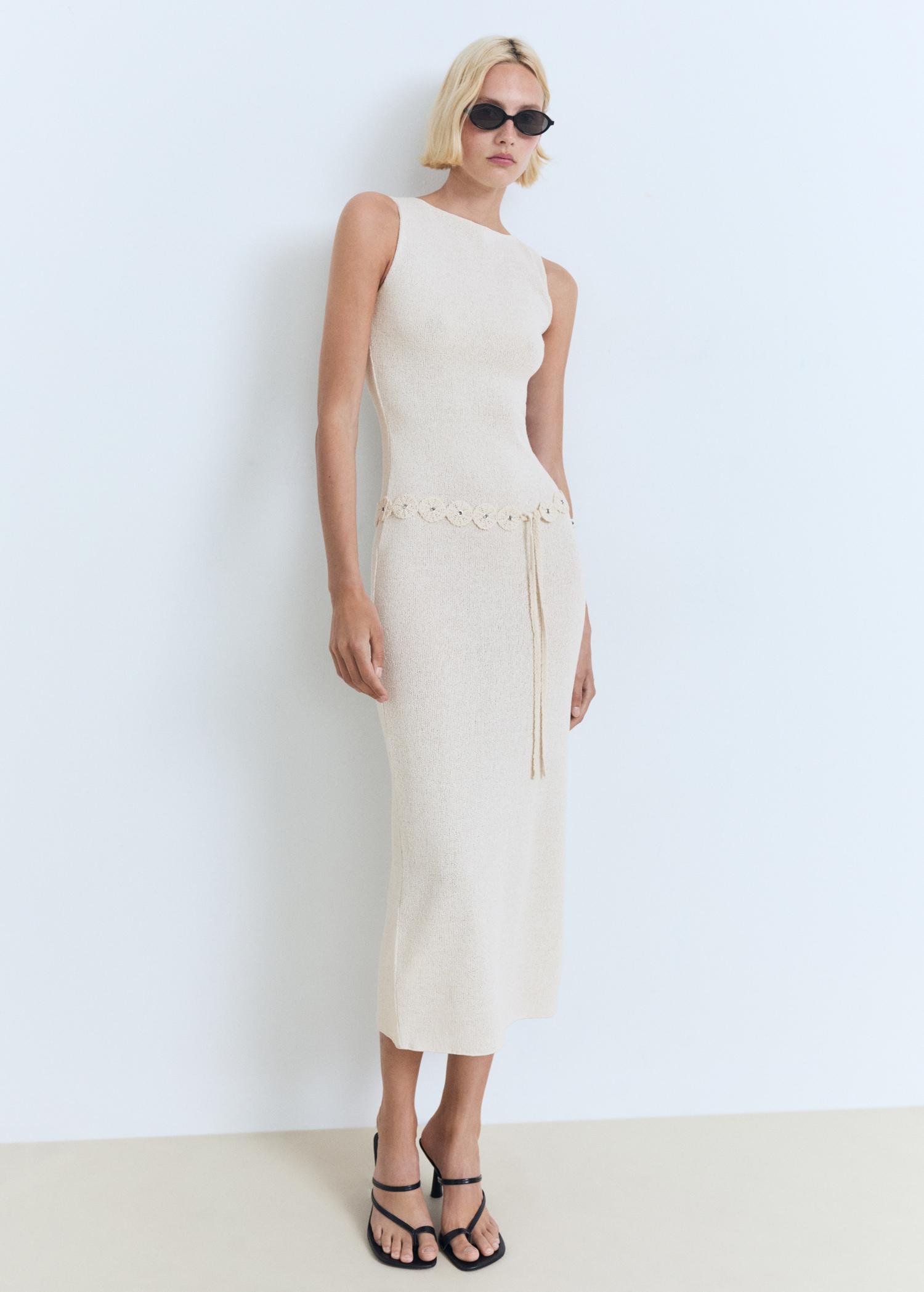 Belt knit dress - Women | MANGO USA Product Image