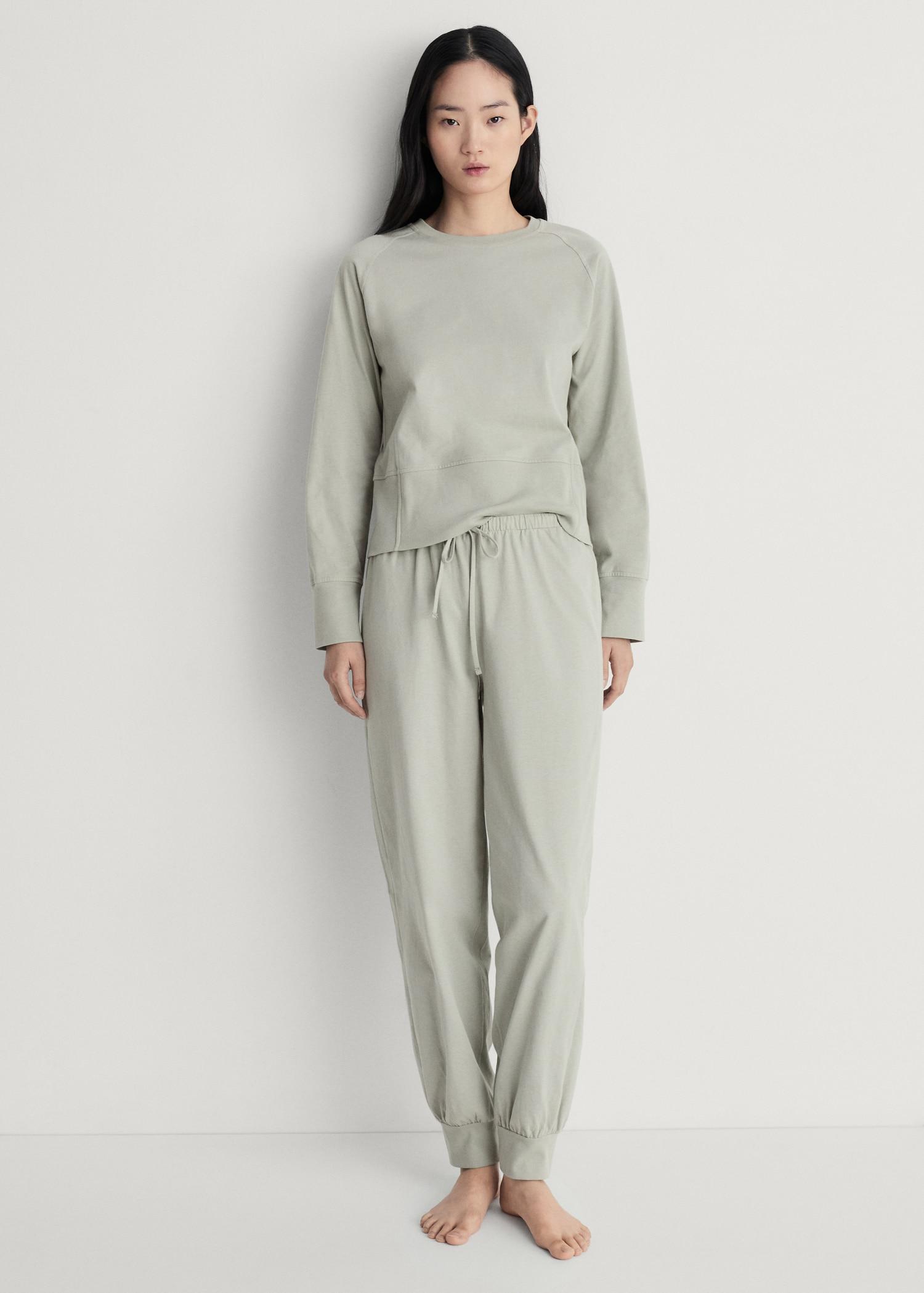 Cotton pants with soft finish - Women | MANGO USA Product Image