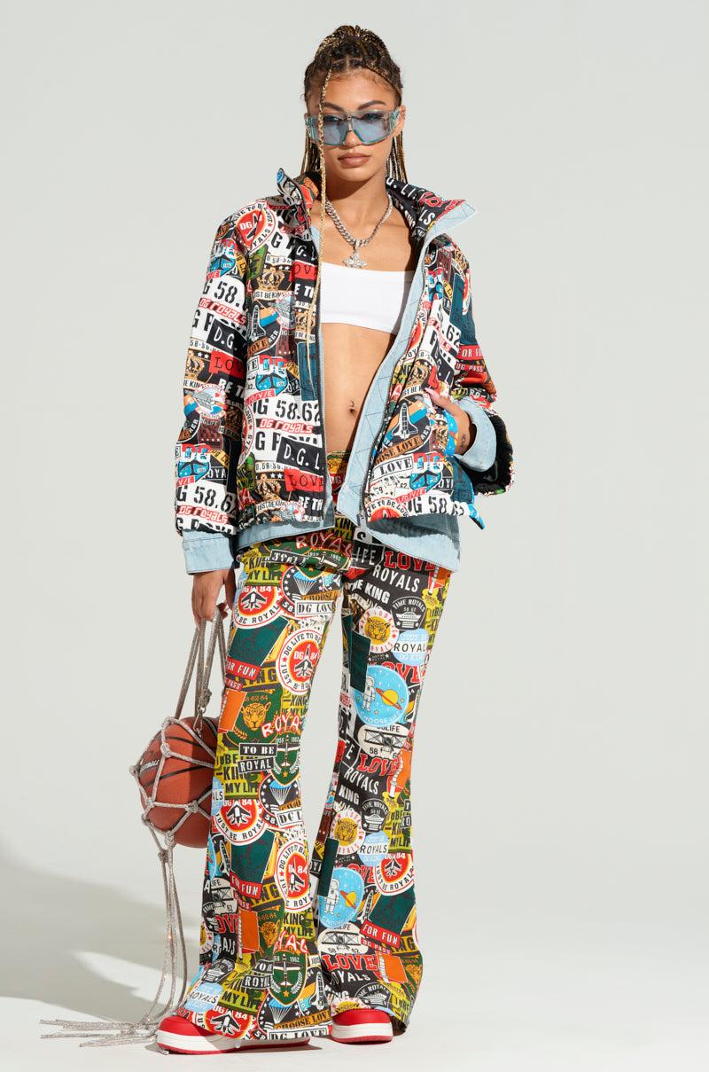 RED LIGHT LAYERED GRAPHIC BOMBER Product Image