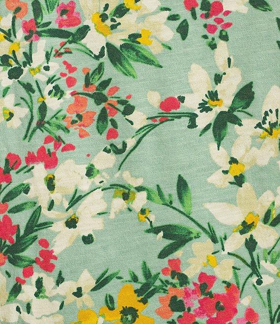 Westbound Plus Size Bundle Floral 3/4 Sleeve Knit Crew Neck Top Product Image