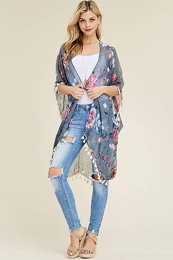 FLORAL TASSEL CARDIGAN Product Image