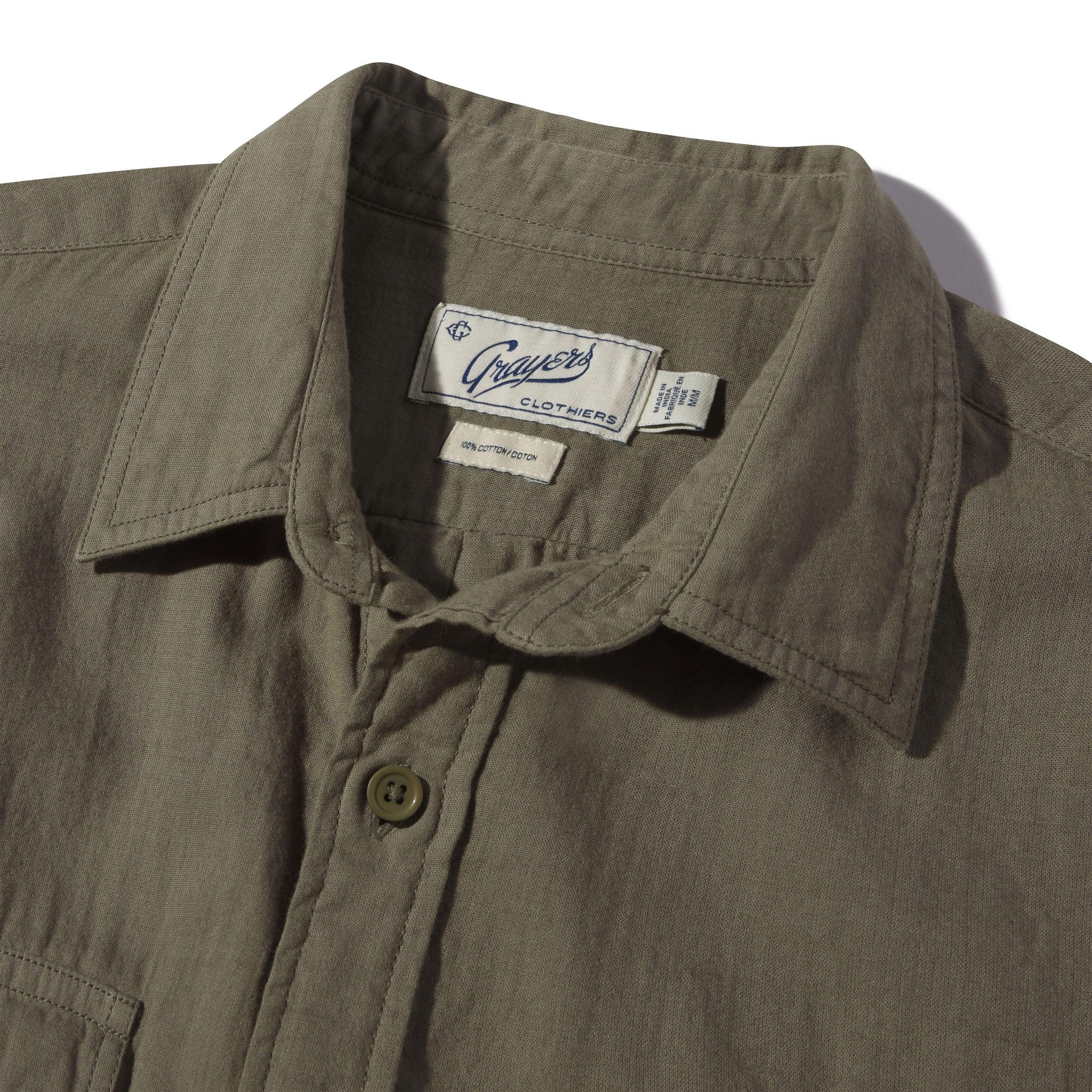 Brando Lightweight Double Cloth Shirt - Military Olive Product Image