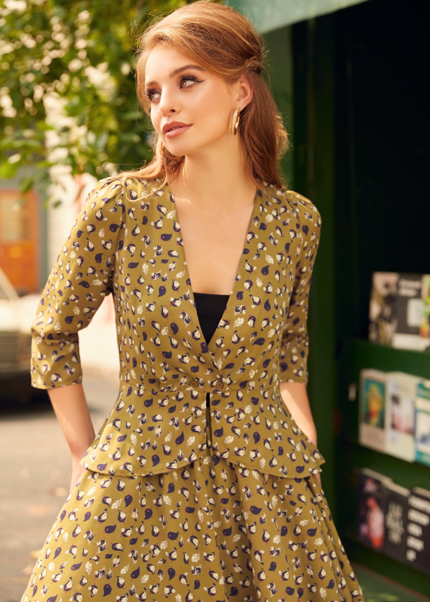 Day Party Puff Shoulder Peplum Blouse Product Image