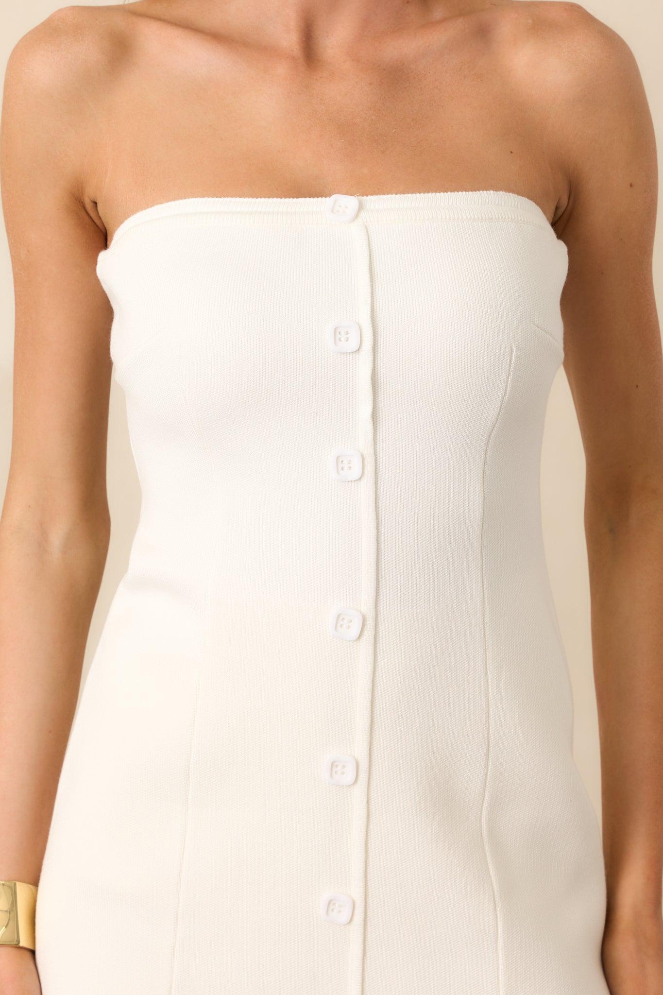 MINKPINK White Elora Knit Bustier Top Product Image