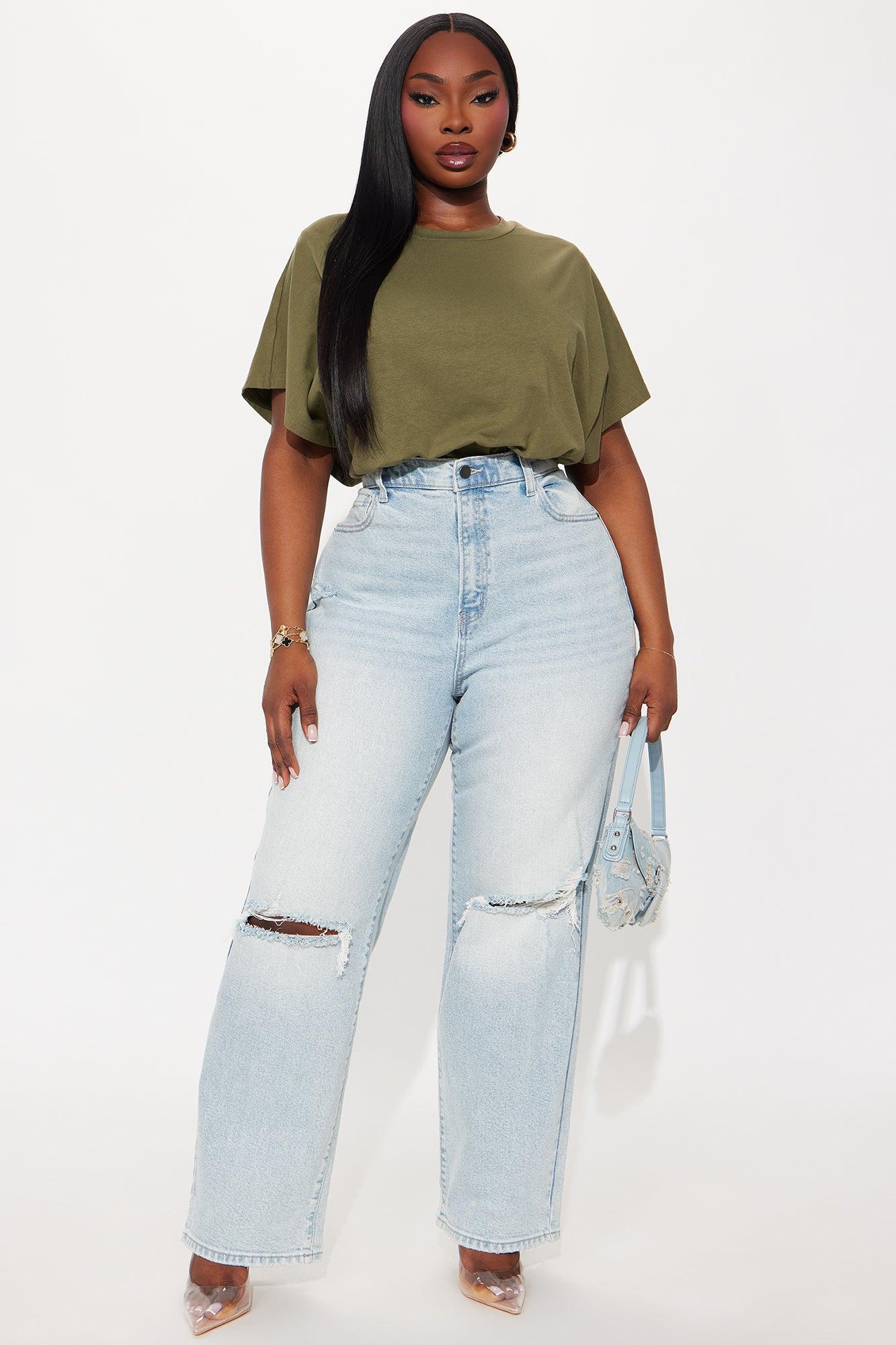 Everyday High Rise Straight Leg Jeans - Light Wash Product Image