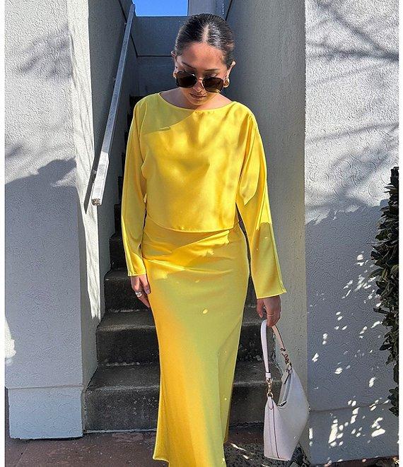 Antonio Melani Bella A-Line Satin Maxi Skirt Product Image