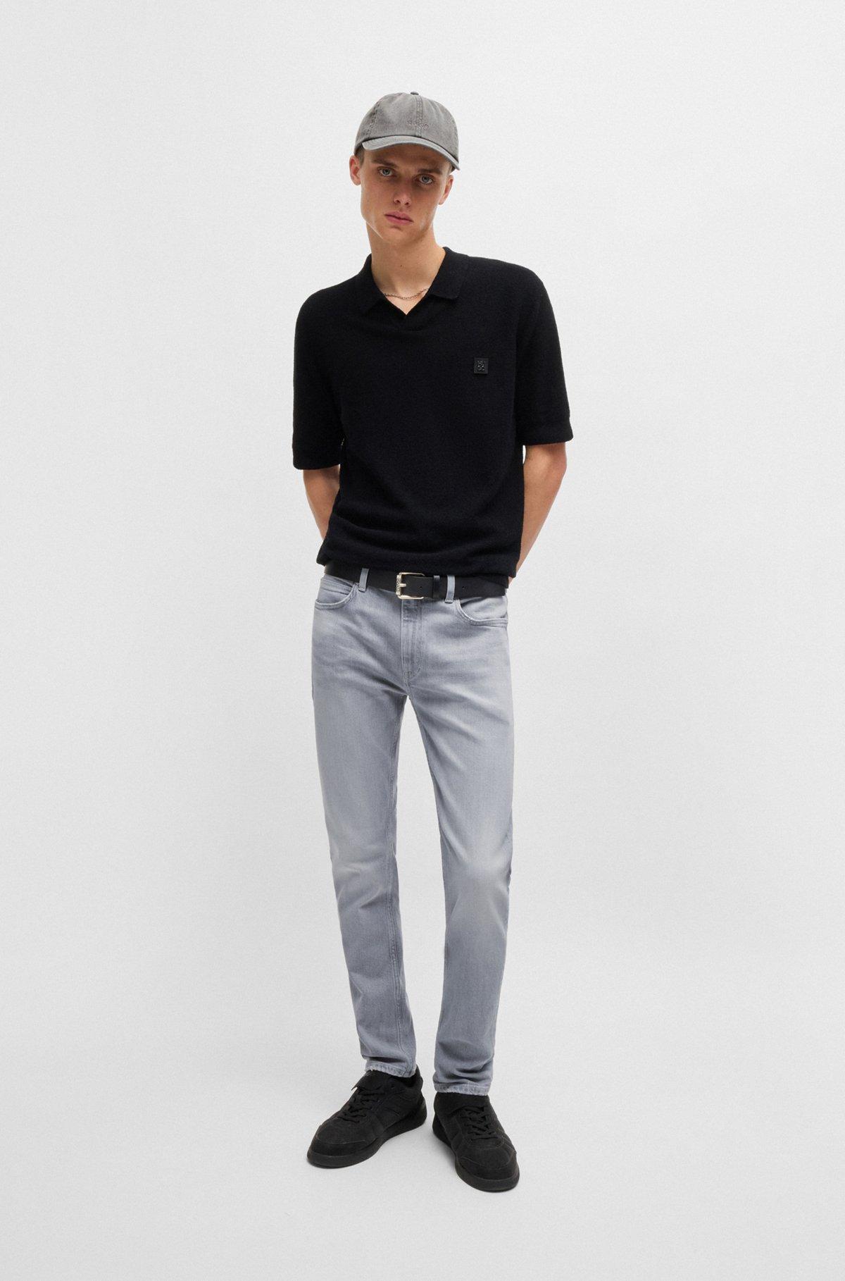 Extra-slim-fit jeans in silver-gray stretch denim Product Image