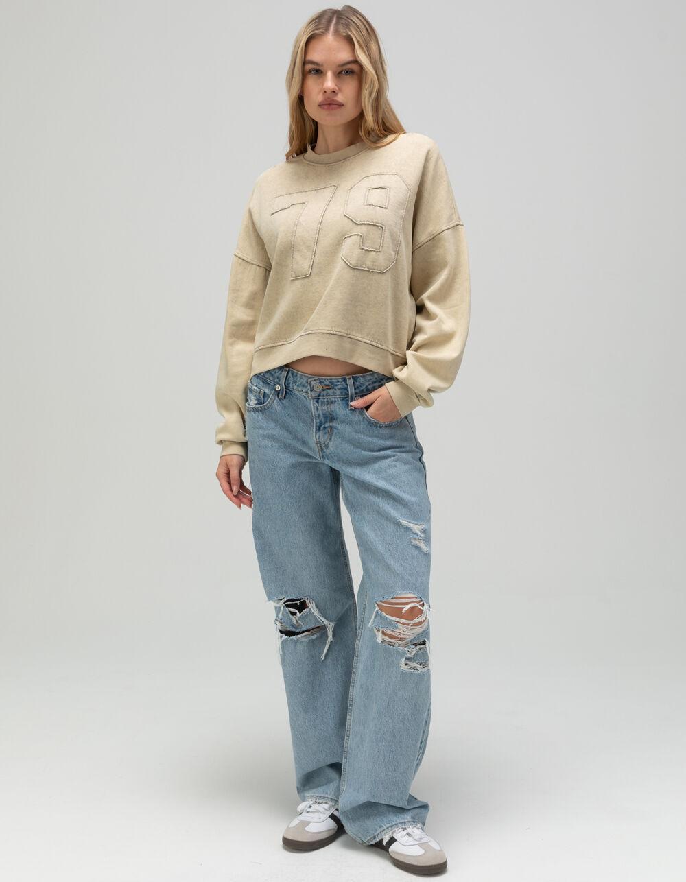 RSQ Womens 79 Crewneck Sweatshirt - OATMEAL Product Image
