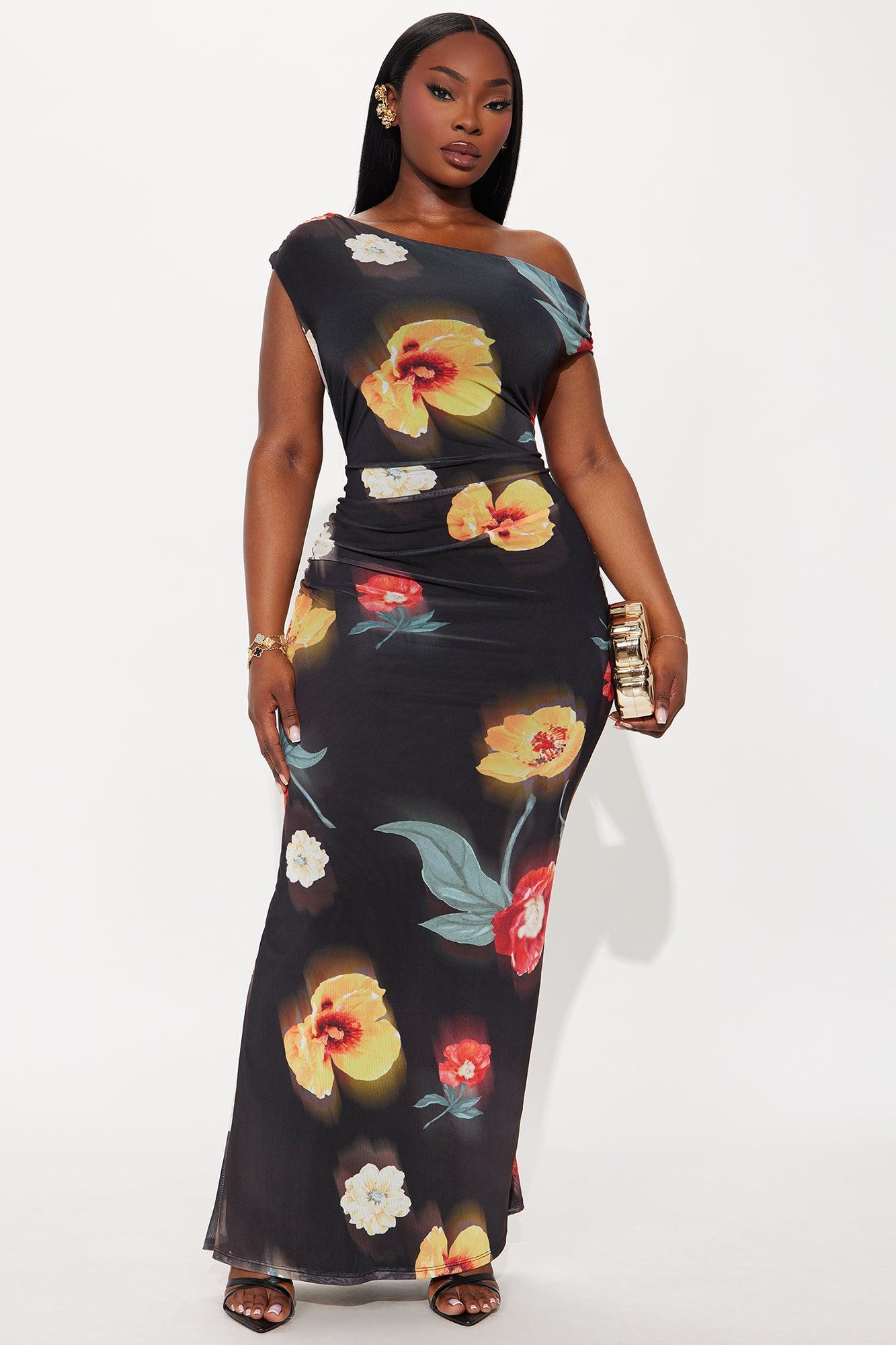 Limitless Mesh Maxi Dress - Black/combo Female Product Image