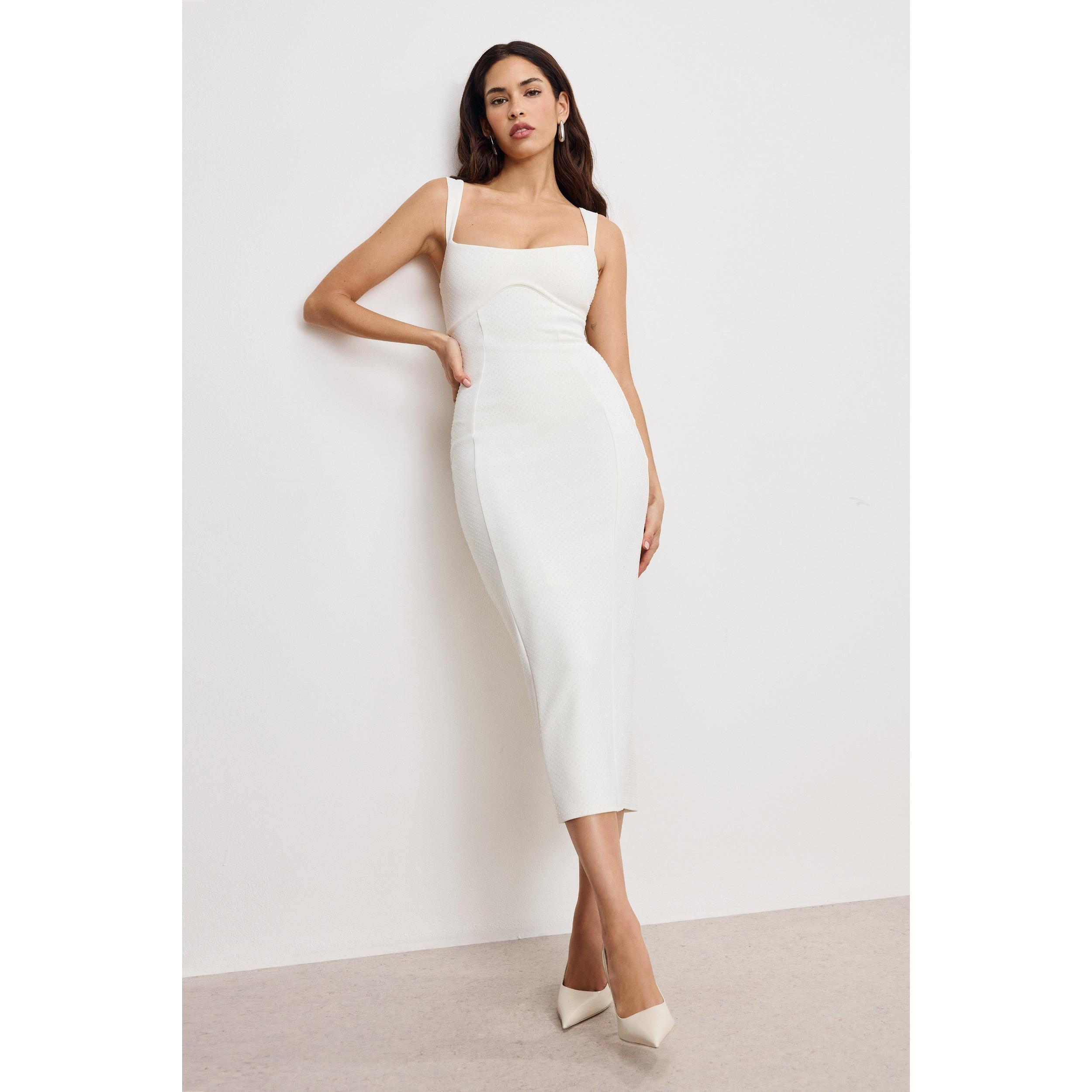 Womens Scuba Sweetheart Midi-Dress Product Image