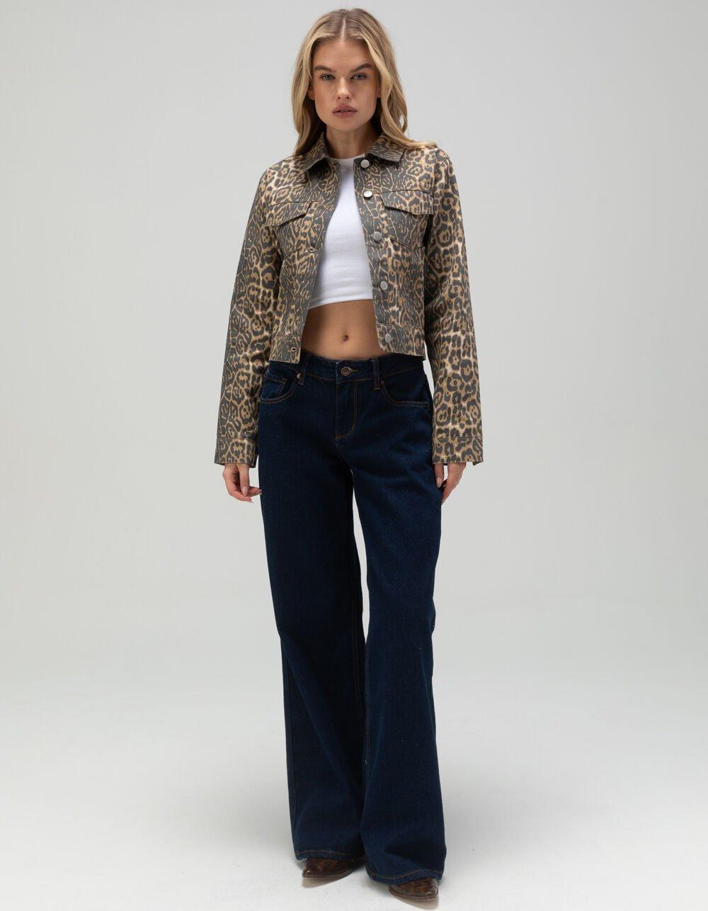 RSQ Womens Leopard Trucker Jacket - LEOPARD Product Image