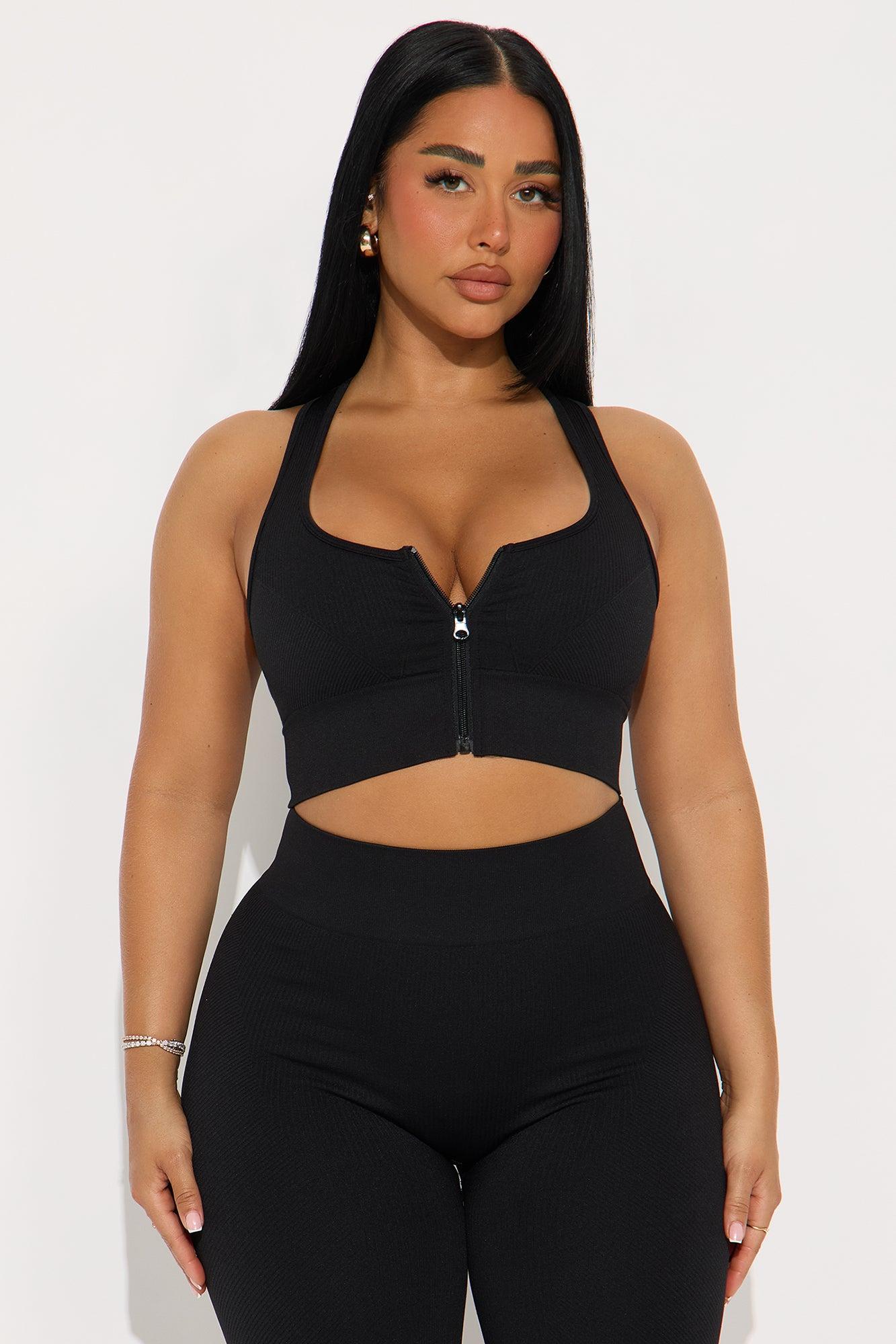 Sully Seamless Ribbed Biker Short Set - Black Product Image