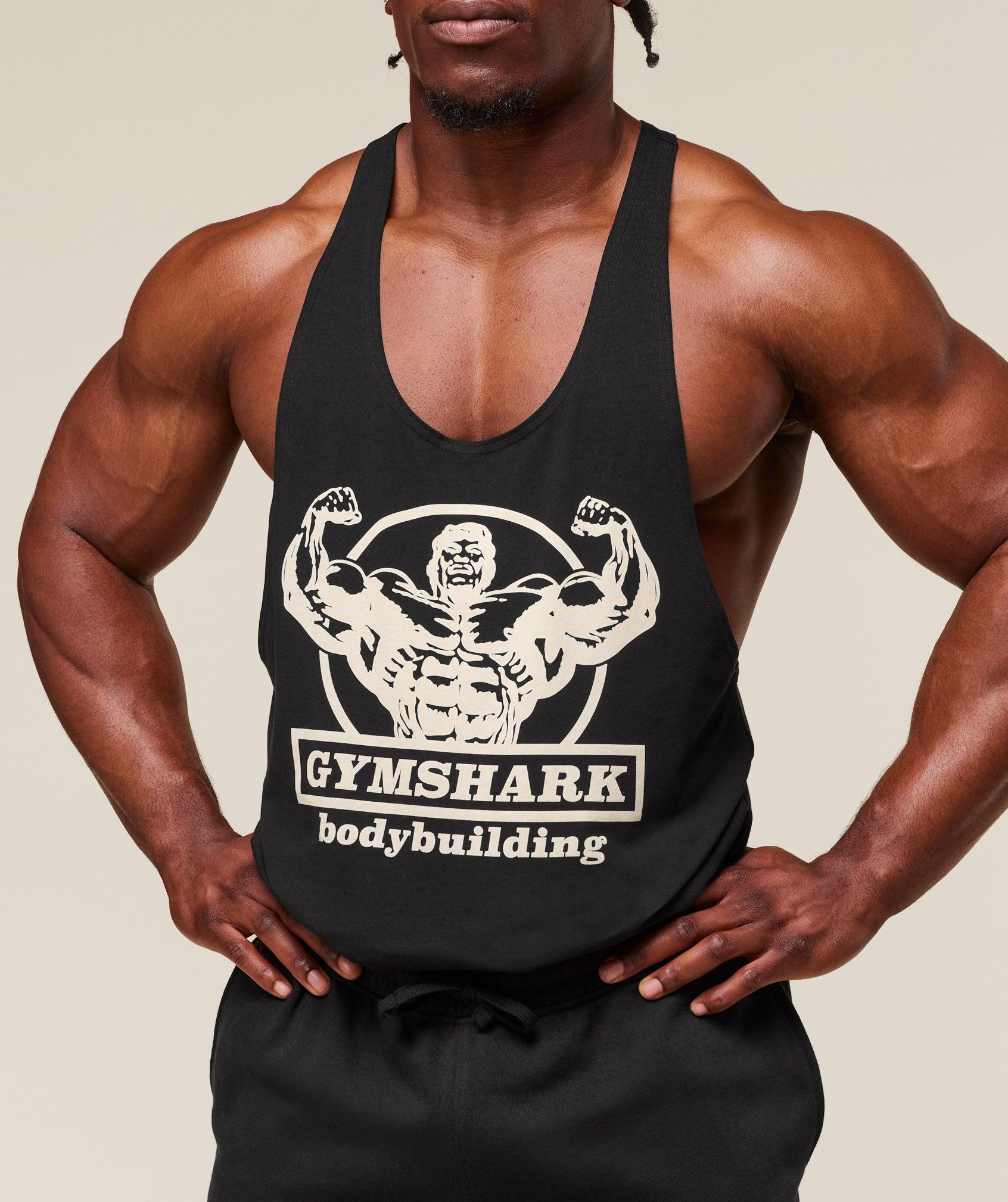 Gymshark Double Bicep Stringer - Black Male Product Image