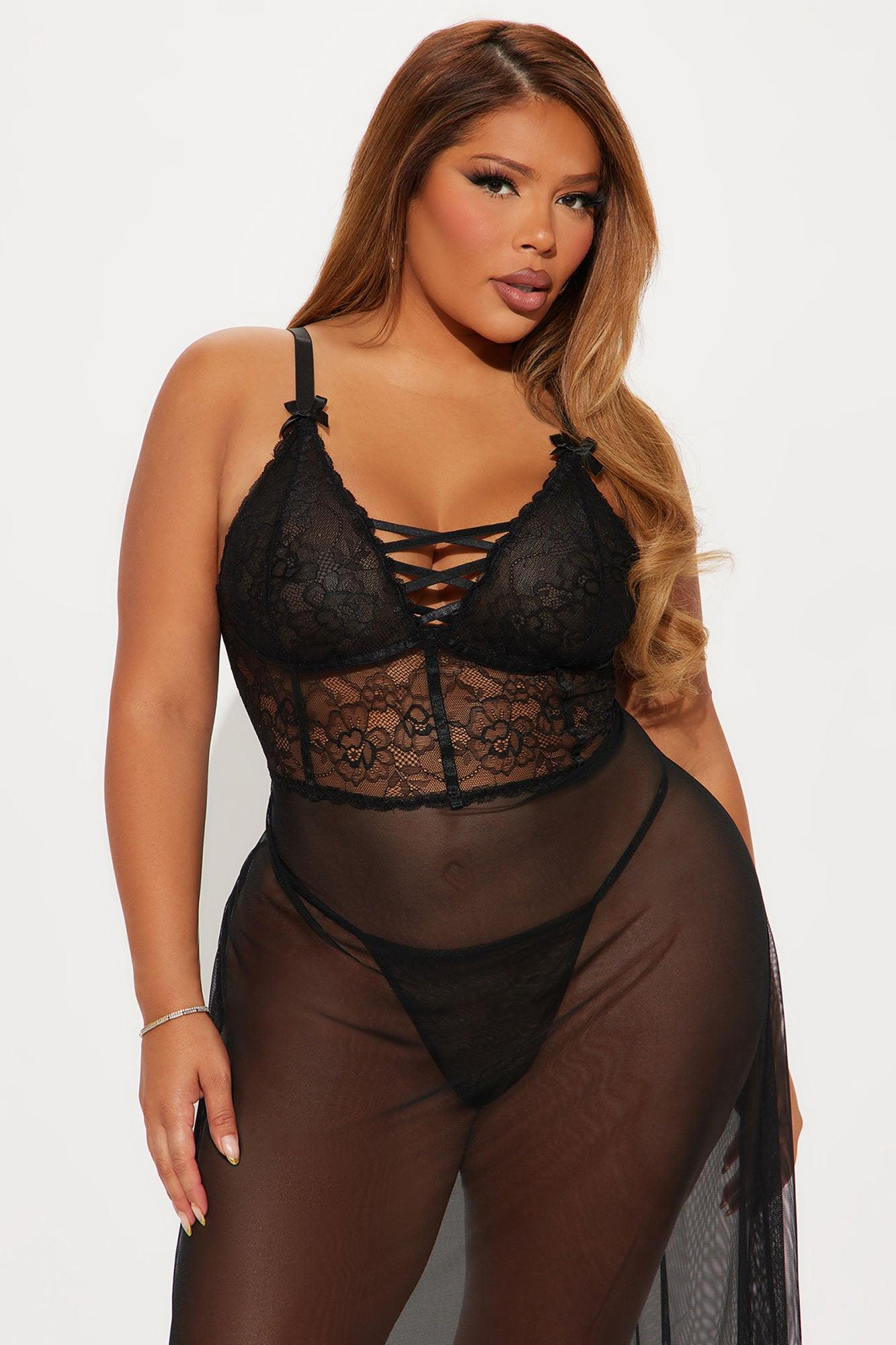 Sweetest Kiss Lace Maxi Gown - Black Product Image