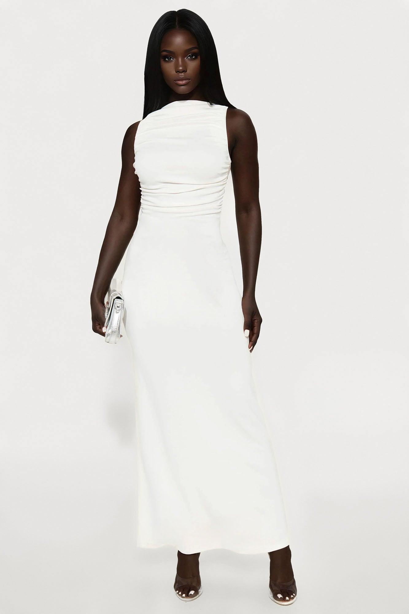 Ashlee Backless Maxi Dress - White Female Product Image