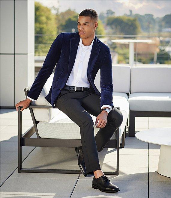 Murano Collezione Evan Extra Slim-Fit Performance Bi-Stretch Suit Separates Wool Blend Flat-Front Dress Pants Product Image