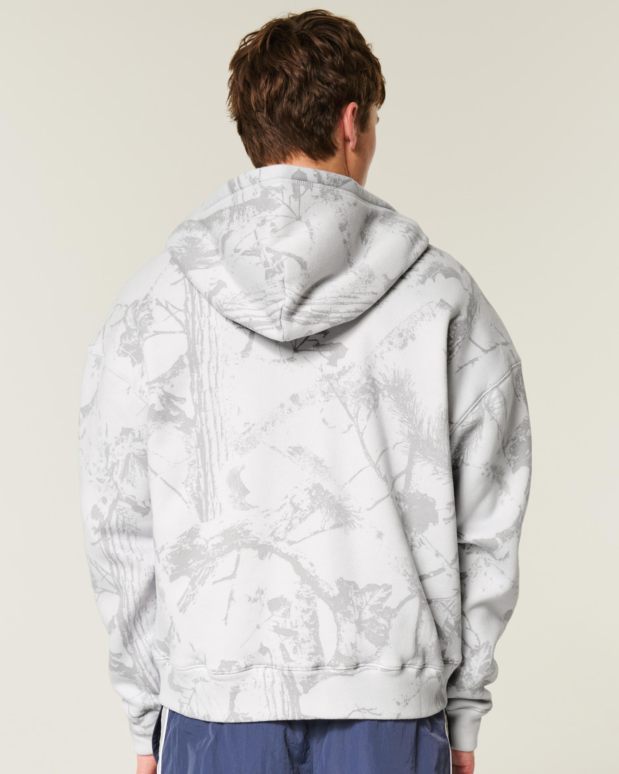 Boxy Waffle-Lined Zip-Up Hoodie Product Image