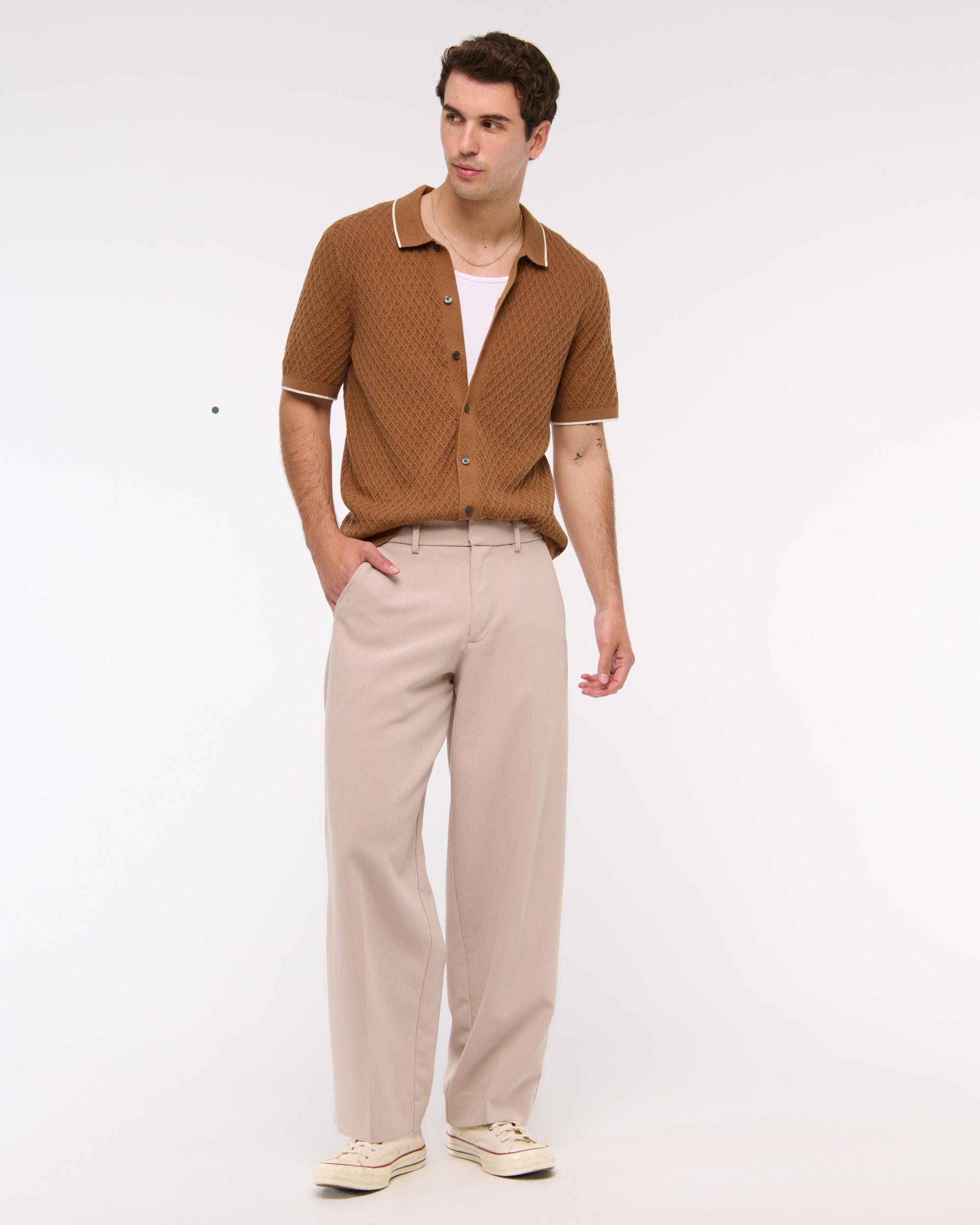 Diamond Stitch Button-Through Sweater Polo Product Image