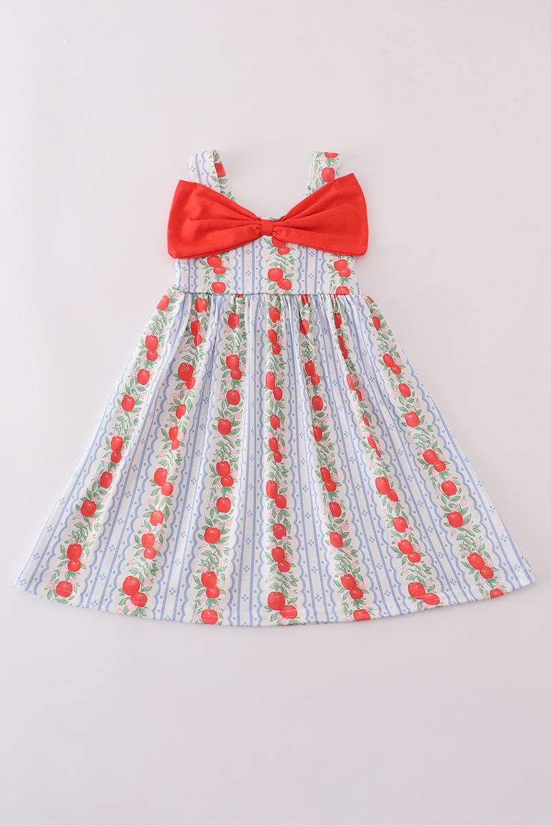 Apple print bow dress Product Image