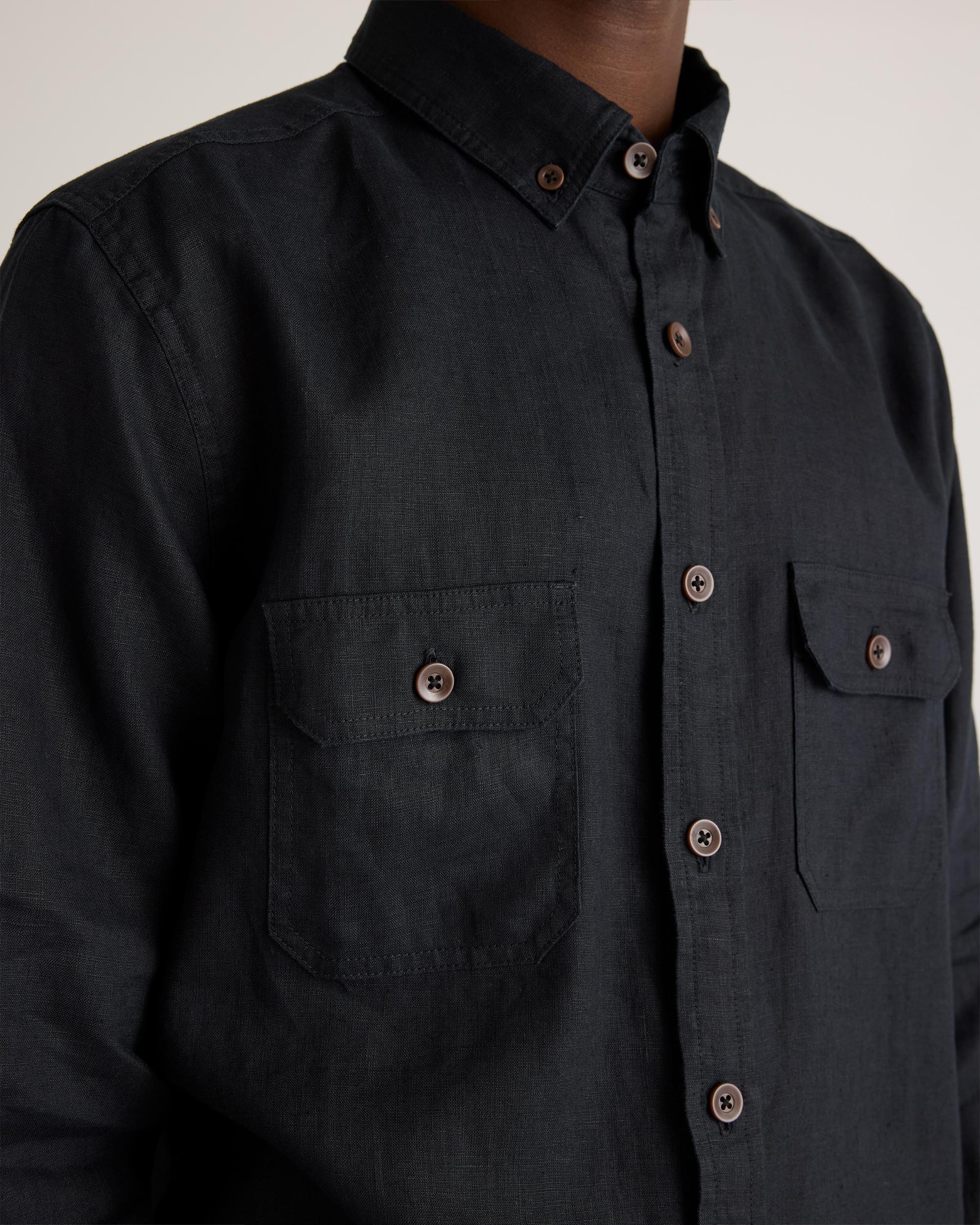 Quince | Men's 100% European Linen Utility Shirt Product Image