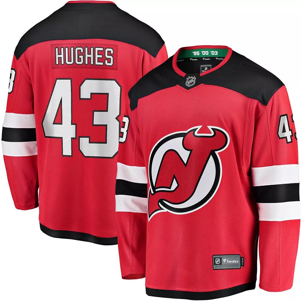 Men's Fanatics Branded Luke Hughes Red New Jersey Devils Home Breakaway Player Jersey, Size: XS, Nhl Red Product Image