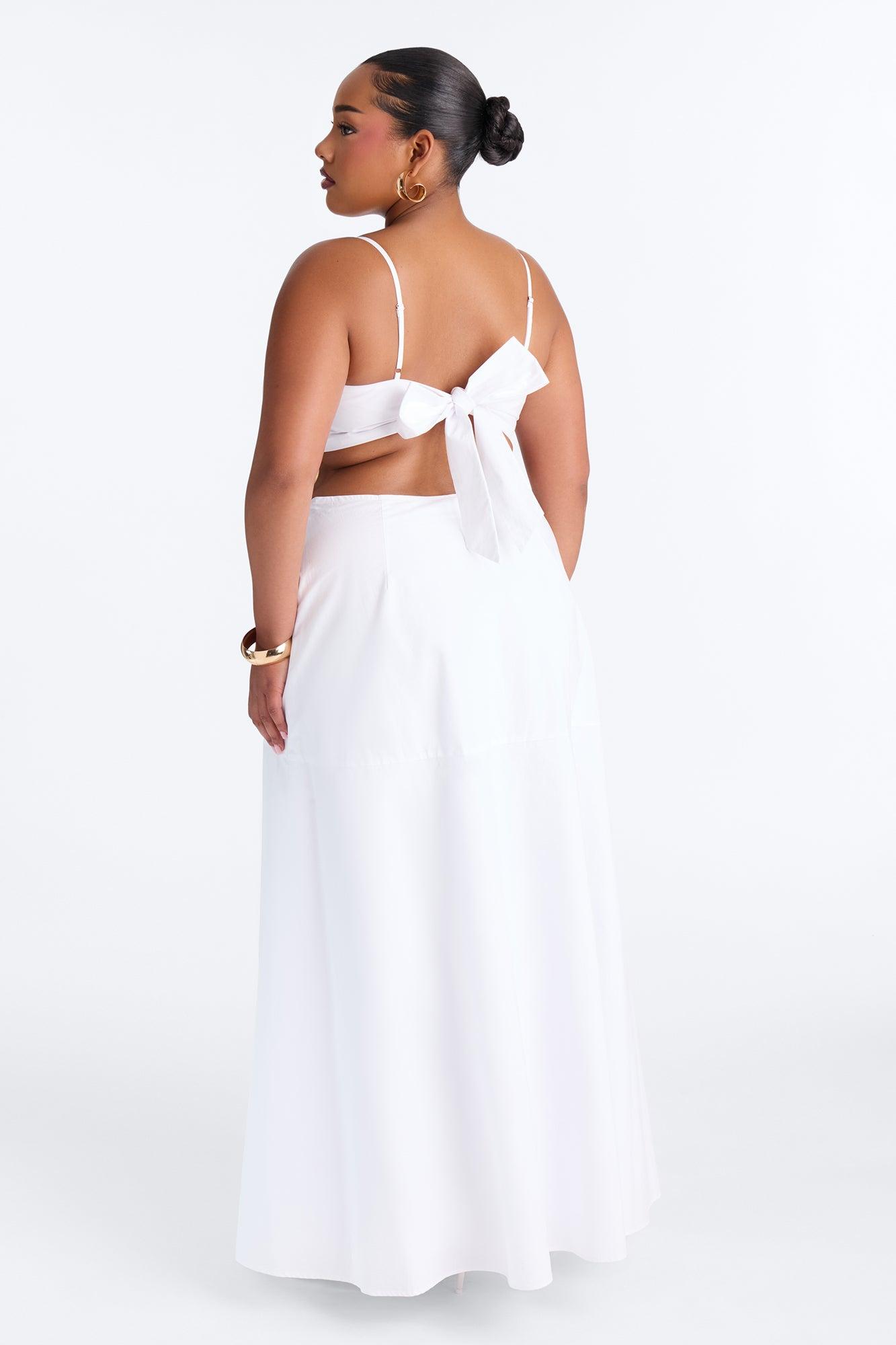 Paulina Poplin Maxi Dress - White Female Product Image