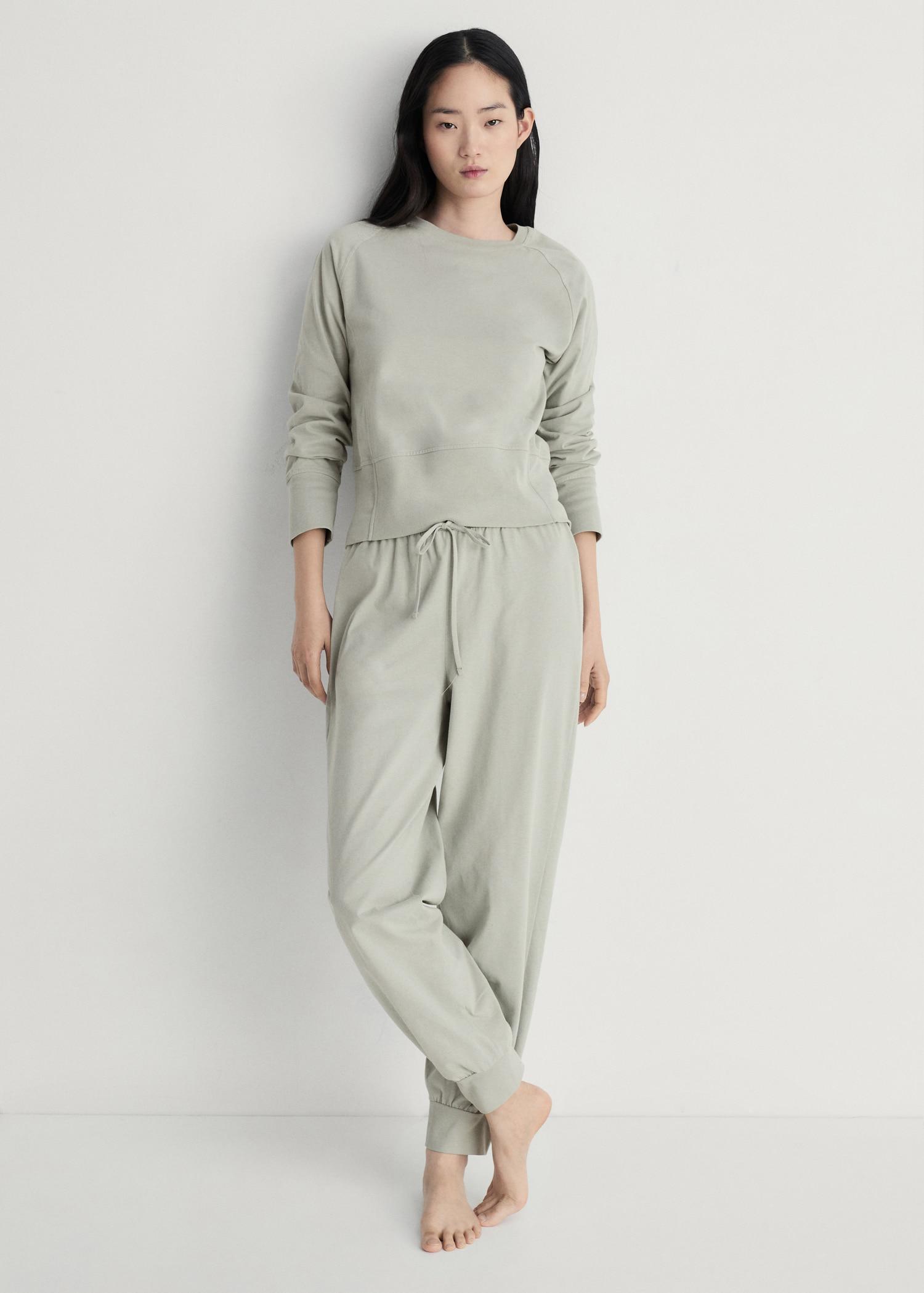 Cotton sweatshirt with soft finish - Women | MANGO USA Product Image